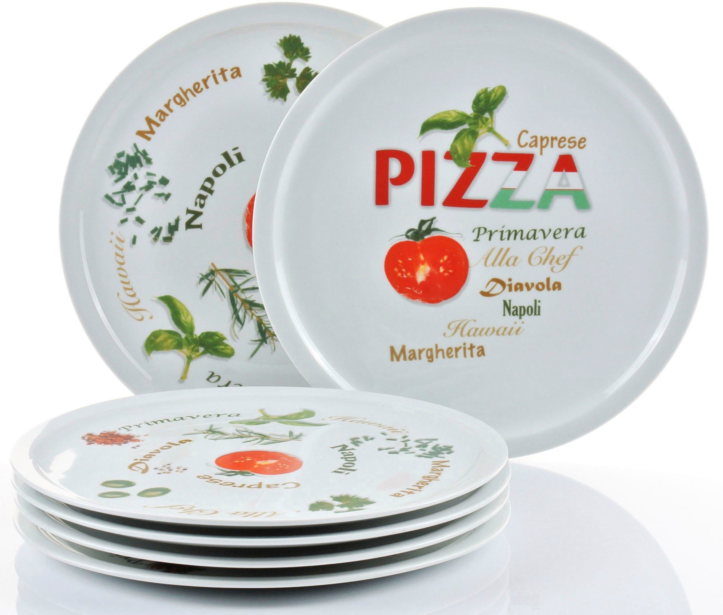 Retsch Arzberg Pizzateller Italia, (6 St), Teller Set, Porzellan