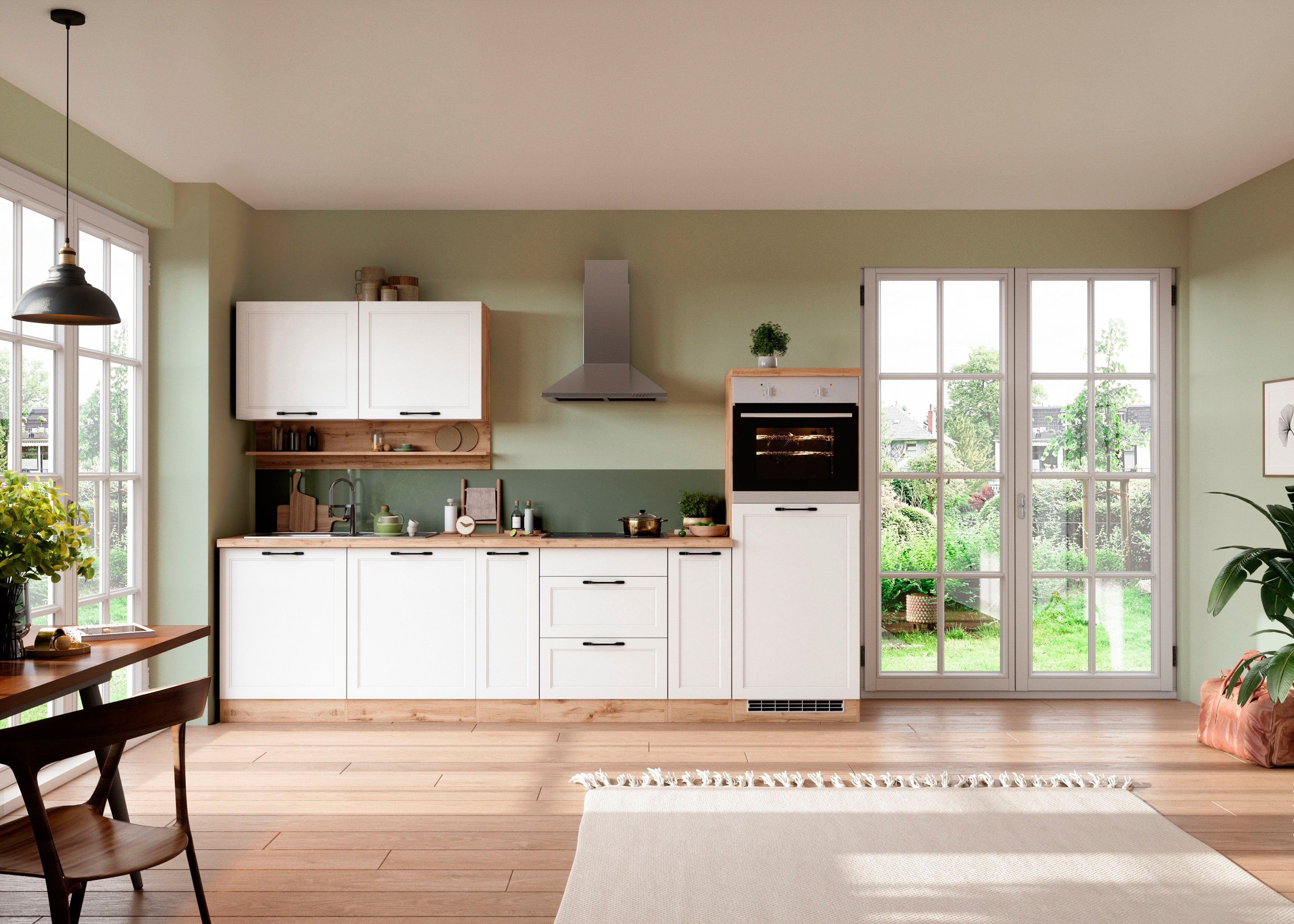 KOCHSTATION Küchenzeile KS-Lana, 300 cm breit, wahlweise mit oder ohne E-Geräte