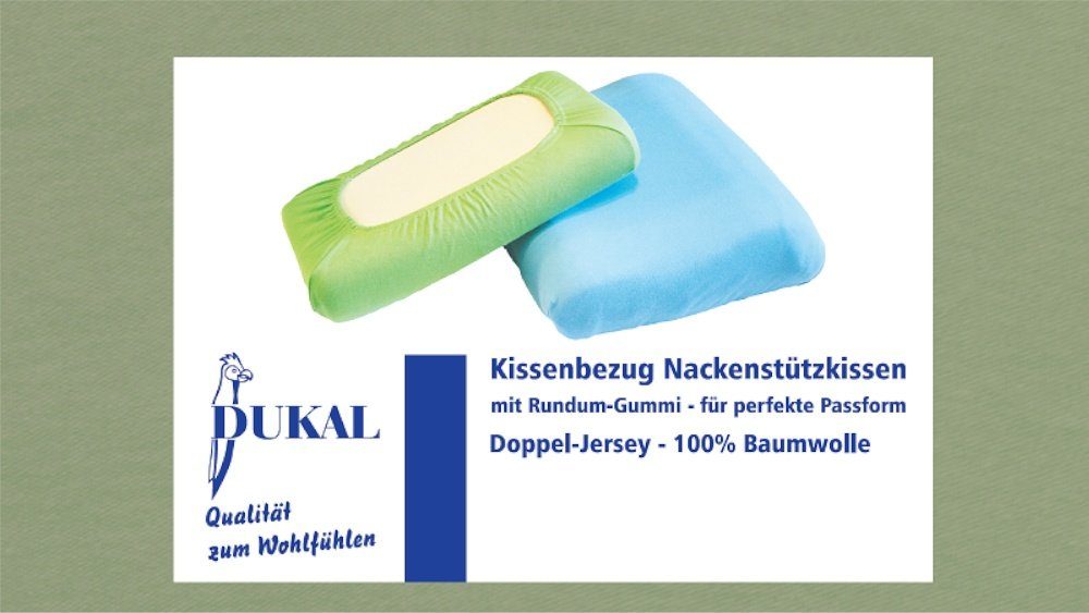 DUKAL Kissenbezüge Nackenstützkissen, aus hochwertigem DOPPEL-Jersey, (1 Stück), 30x50 - 35x50 cm, 100% Baumwolle, mit Spannumrandung, Made in Germany