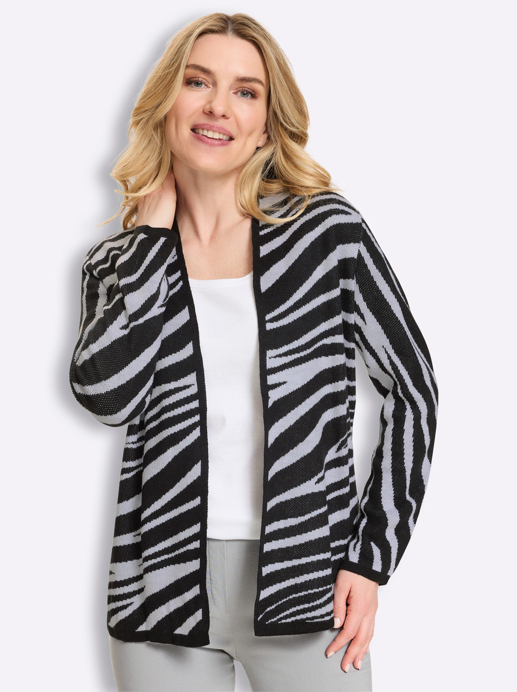 Sieh an! Strickjacke Strickjacke Langarm Intarsien