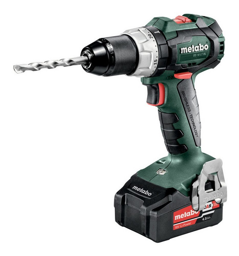 metabo Akku-Bohrschrauber BS 18 LT BL, 18 V, Bohrmaschine 2 x 4 Ah Li-Ion im Kunststoffkoffer