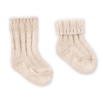 Hofbrucker seit 1948 Haussocken Baby Socken Kaschmir Set in Sand 7 - 12 Monate