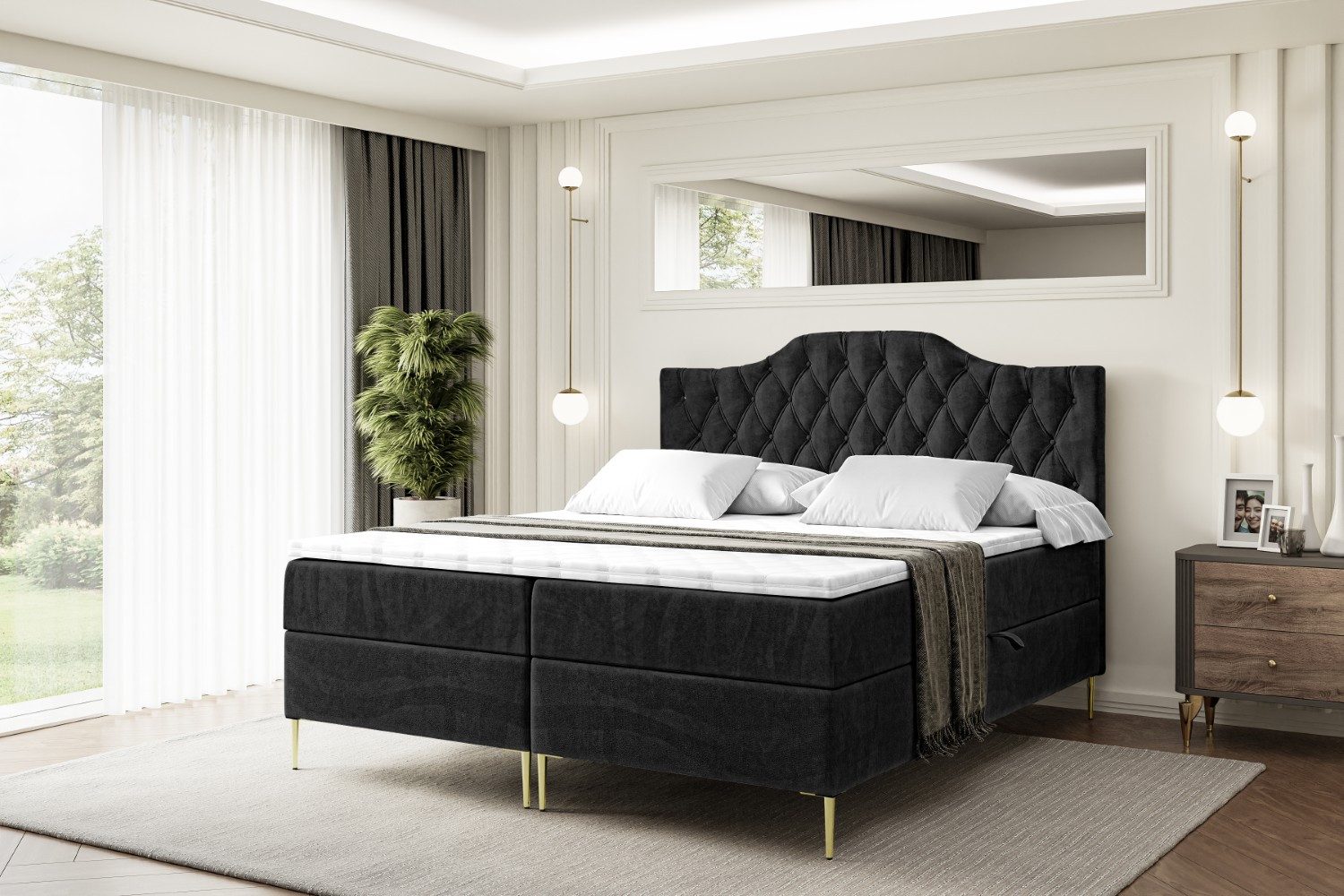 ALTDECOR Boxbett VILA1-FZ (Multipocket-Matratze H4, H3 Matratze Bonellfederung, Topper, Kopfteil), Boxbett, Boxspringbett,Doppelbett