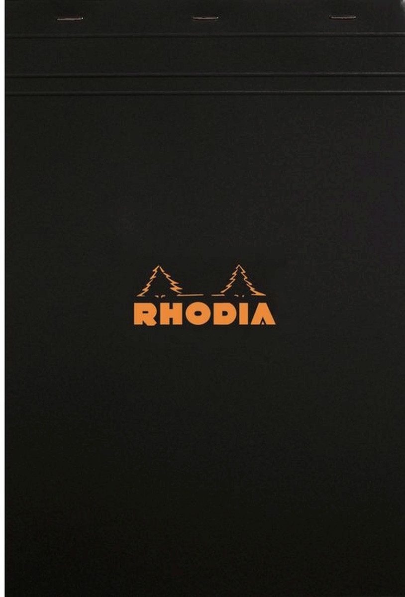 Notizblock Notizblock Rhodia Nr. 19 A4+ kariert 80 Blatt schwarz