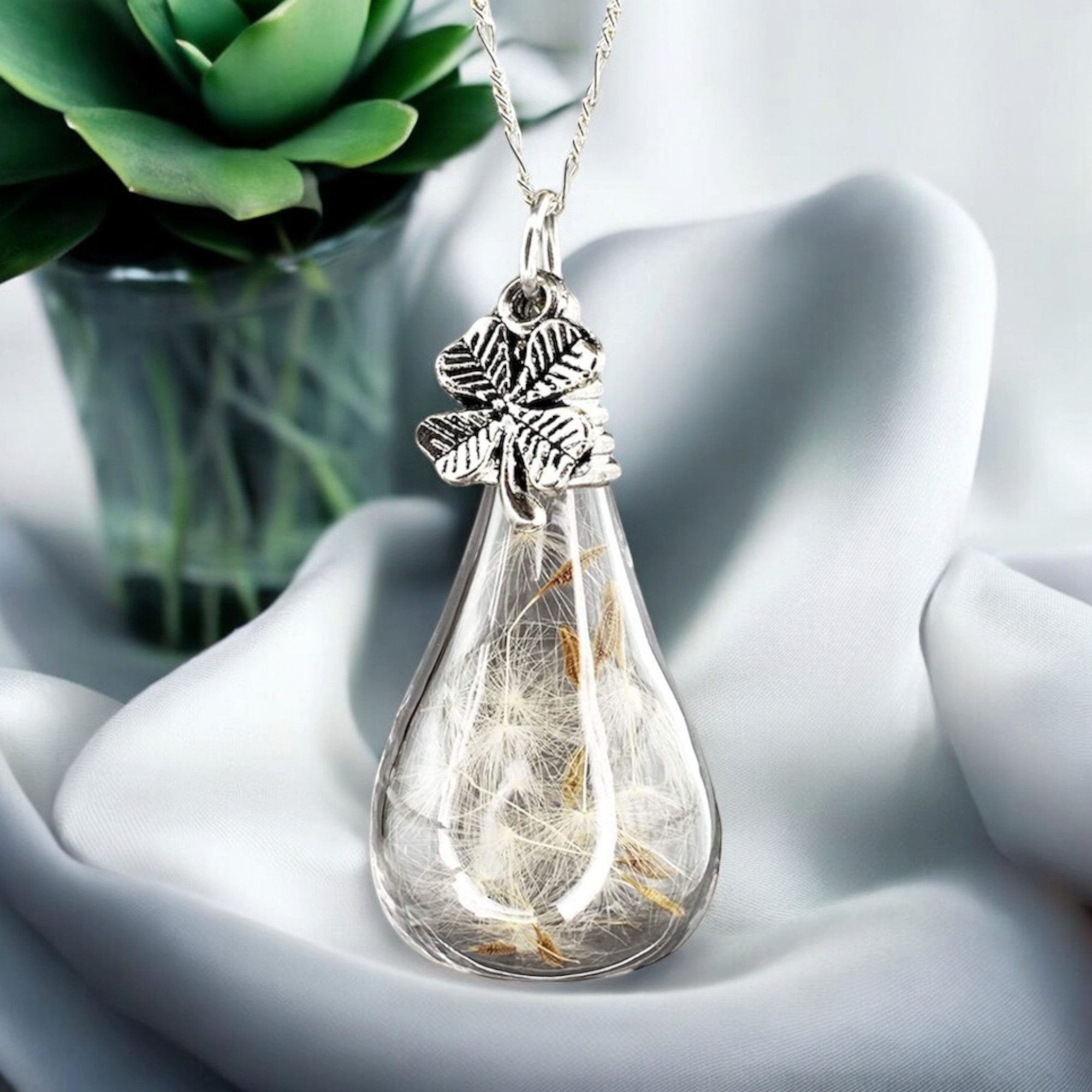 MadamLili Kette mit Anhänger 925 Sterling Silber Kette Echte Pusteblumen & günstig online kaufen