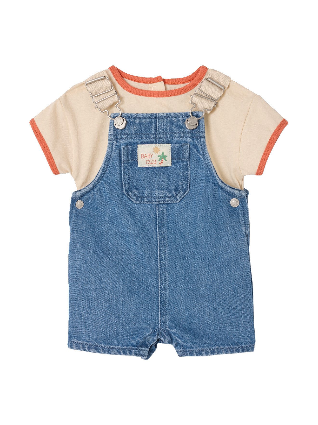 Overall Jungen Baby-Set: T-Shirt & Latzshorts