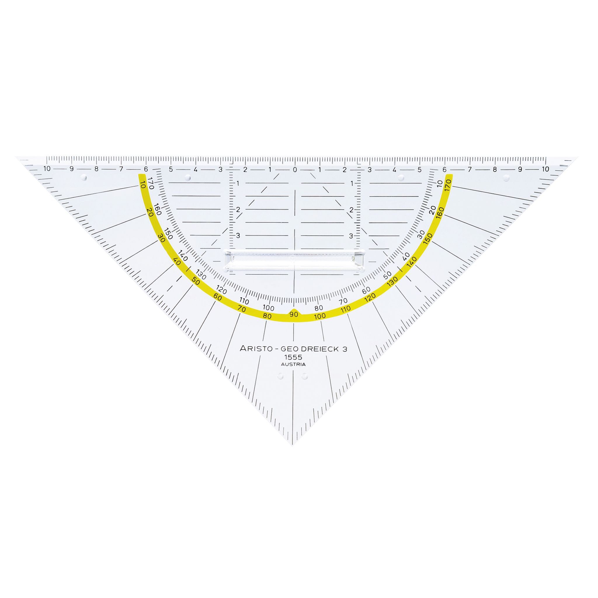 ARISTO Zeichenlineal Aristo Geodreieck 22,5 cm mit Griff, Facette und Tuschenoppen