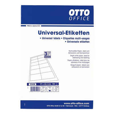 Otto Office Etiketten Standard, 1200 Stück, Adresse DIN lang (97x42,3 mm), selbstklebend