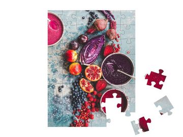 puzzleYOU Puzzle Lila Farbe: Lebensmittel, Collage, 48 Puzzleteile, puzzleYOU-Kollektionen Essen und Trinken