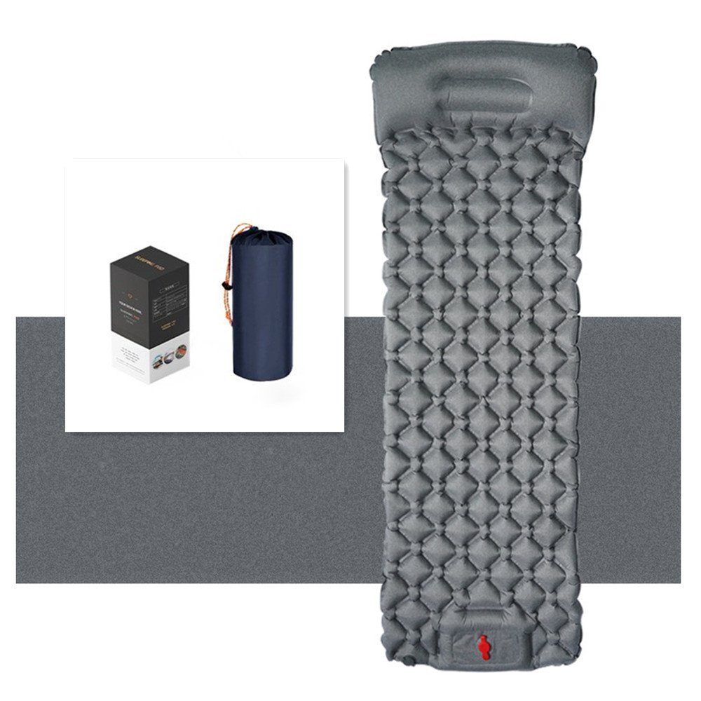 XDeer Isomatte Isomatte Camping,Outdoor,Camping Luftmatratze mit Automatisches, Aufblasen,Kopfkissen - Ultraleicht & Packmaß (700g) - Aufblasbare gray