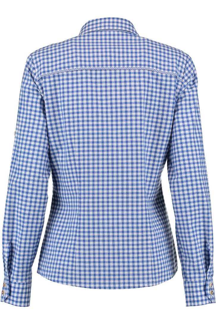 Orbis Textil GmbH & Co. KG Trachtenbluse Trachtenbluse - DEBORAH - mittelblau, mittelrot, grün – Bild 4 von 4