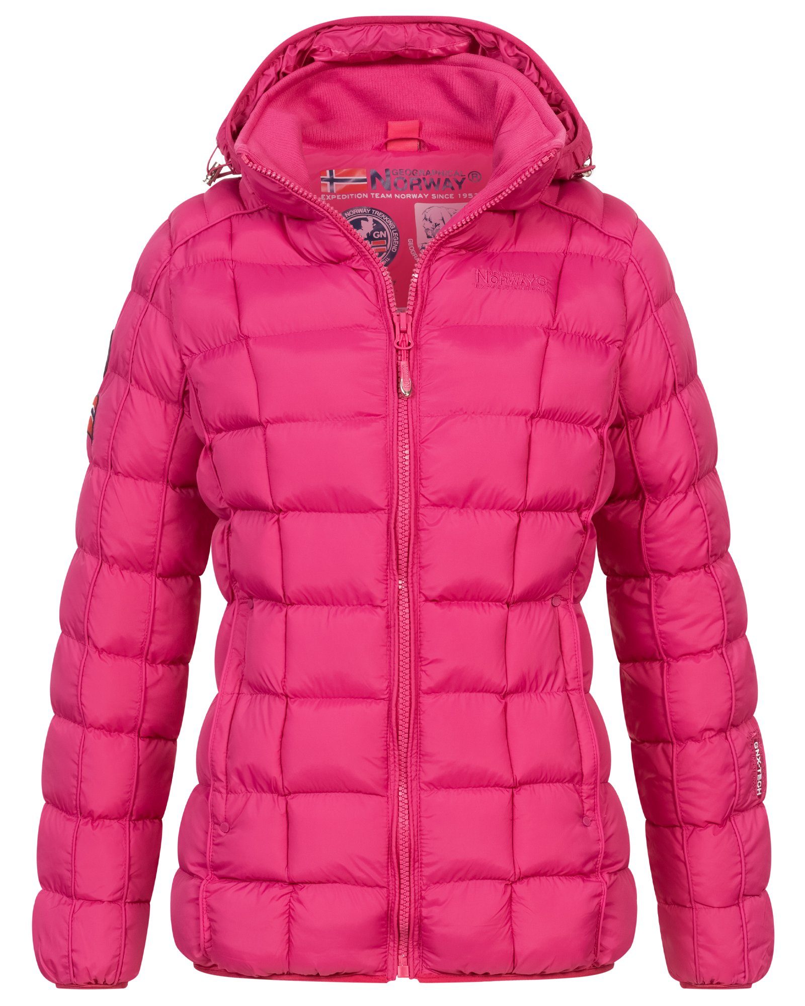 Geographical Norway Steppjacke Damen Steppjacke Parka Winterjacke Warm Gesteppt Outdoor Jacke Kapuze