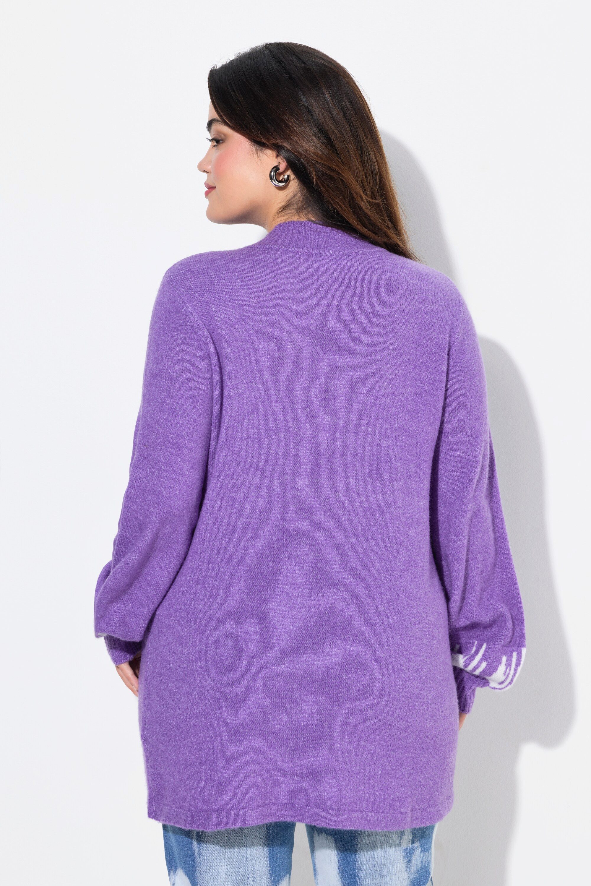 Angel of Style Rollkragenpullover Pullover HAPPY-Statement Ballon-Langarm