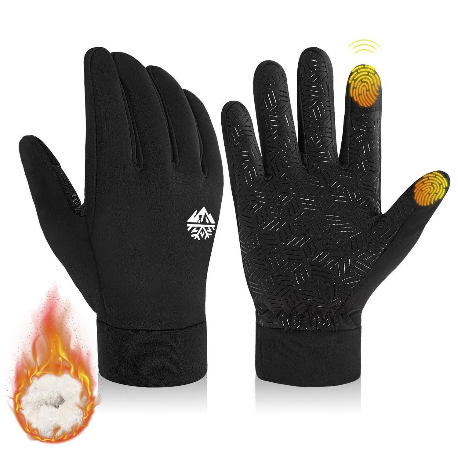 LuxusKollektion Fahrradhandschuhe Kinder Winter Fahrradhandschuhe Black XL (1-St)