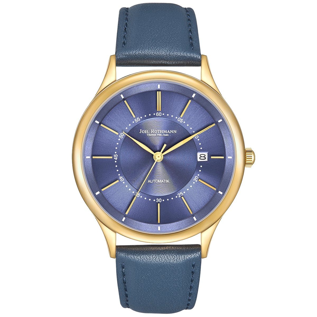 Joh. Rothmann Automatikuhr Modern I. blau Modern I., Mit Echtleder-Armband