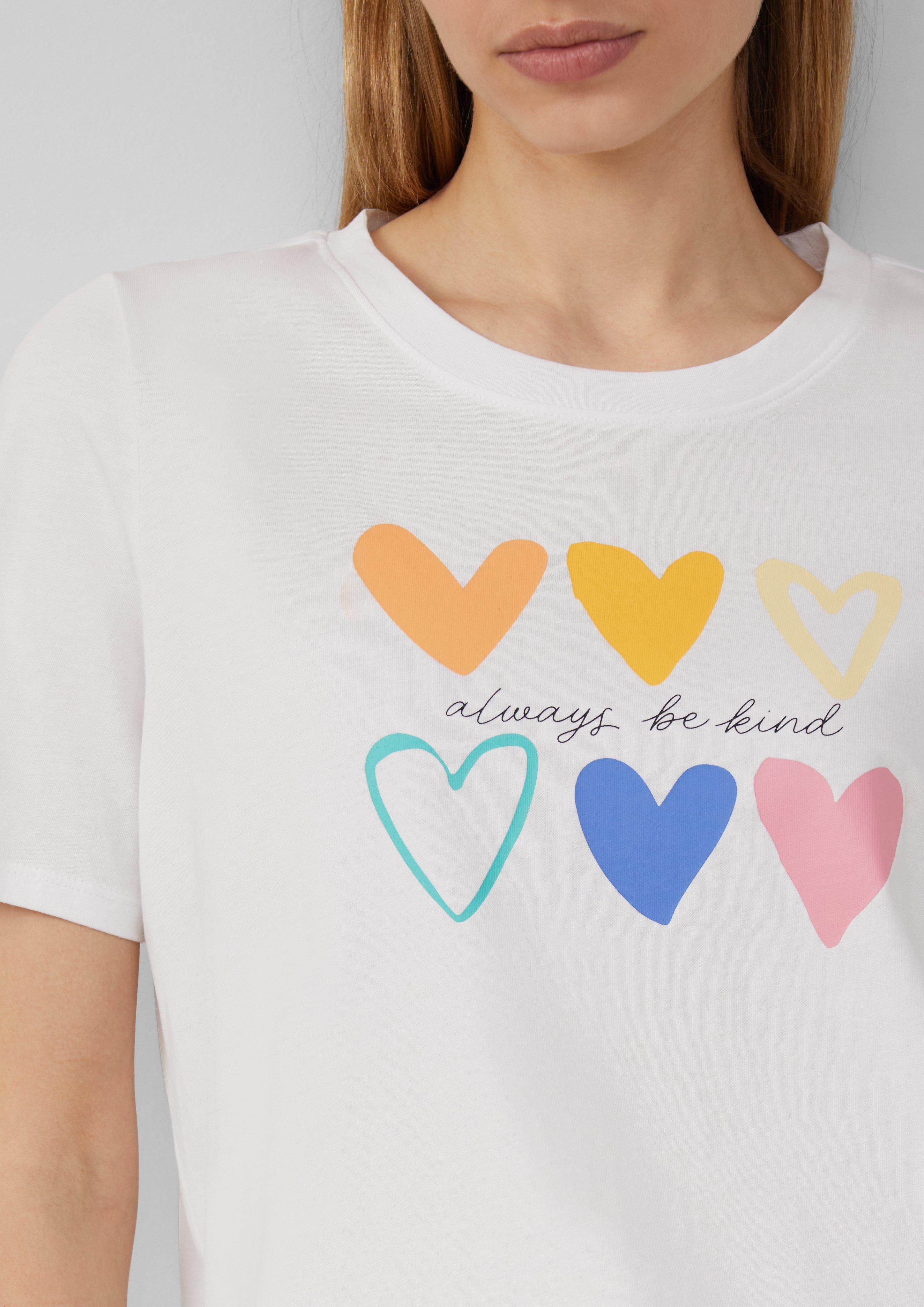 s.Oliver Kurzarmshirt T-Shirt mit Frontprint günstig online kaufen