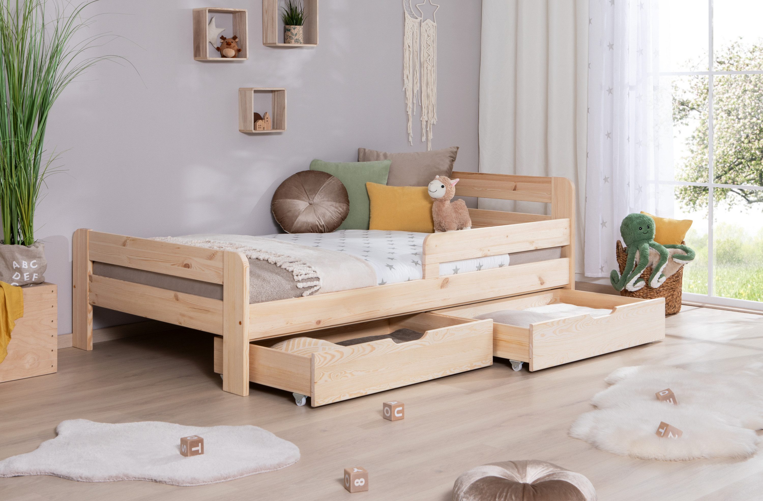 Ticaa Bettgestell Einzelbett Kinderbett Jugendbett "Bennet" günstig online kaufen