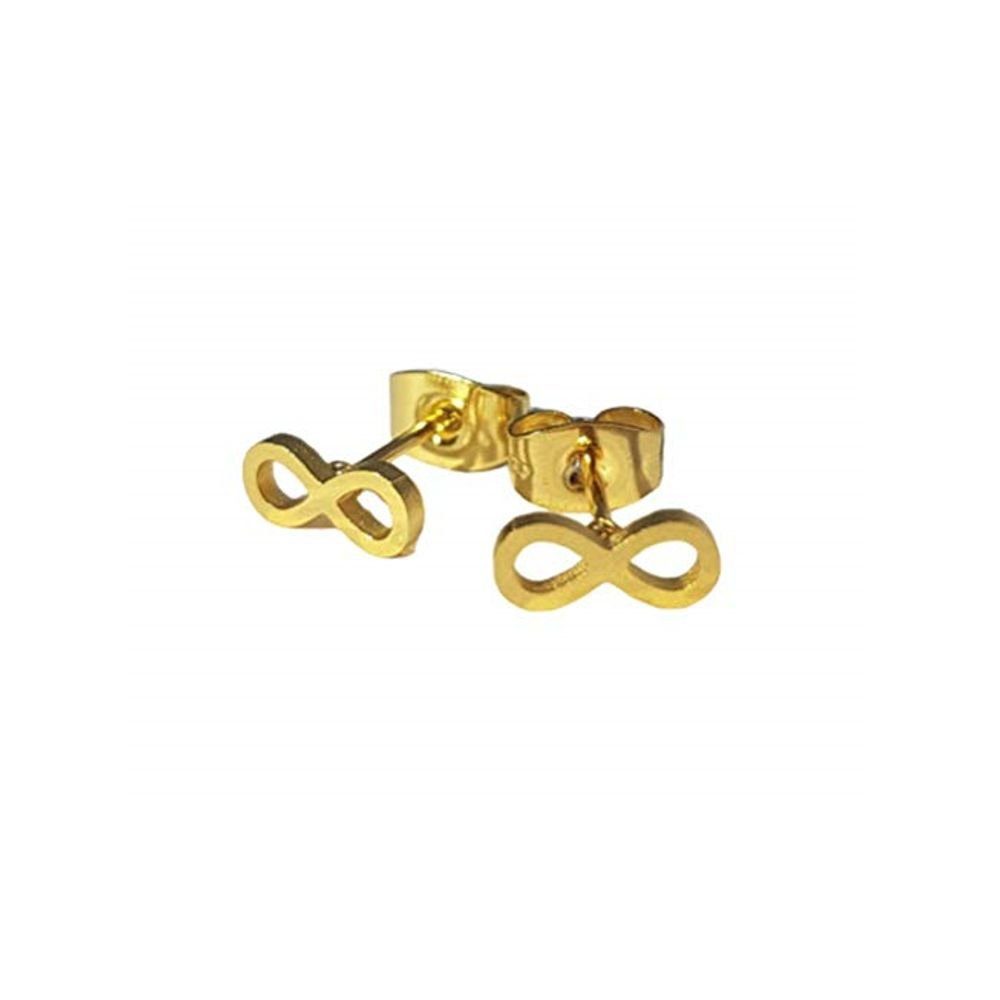 BUNGSA Ohrring-Set Ohrstecker Infinity gold aus Edelstahl Damen (1 Paar (2 Stück), 2-tlg), Ohrschmuck Ohrringe
