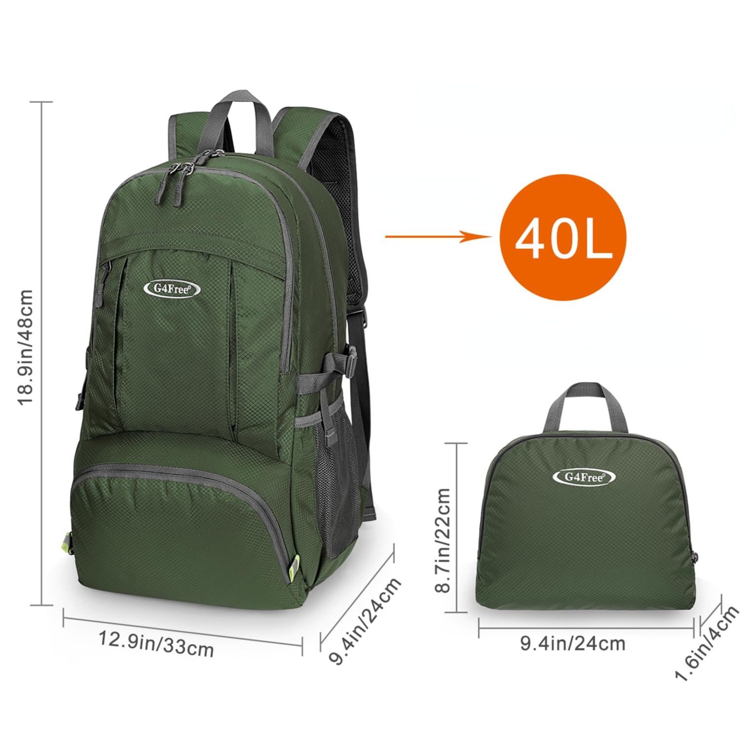 G4Free Wanderrucksack, 40-Liter-faltbarer, wasserdichter Rucksack günstig online kaufen