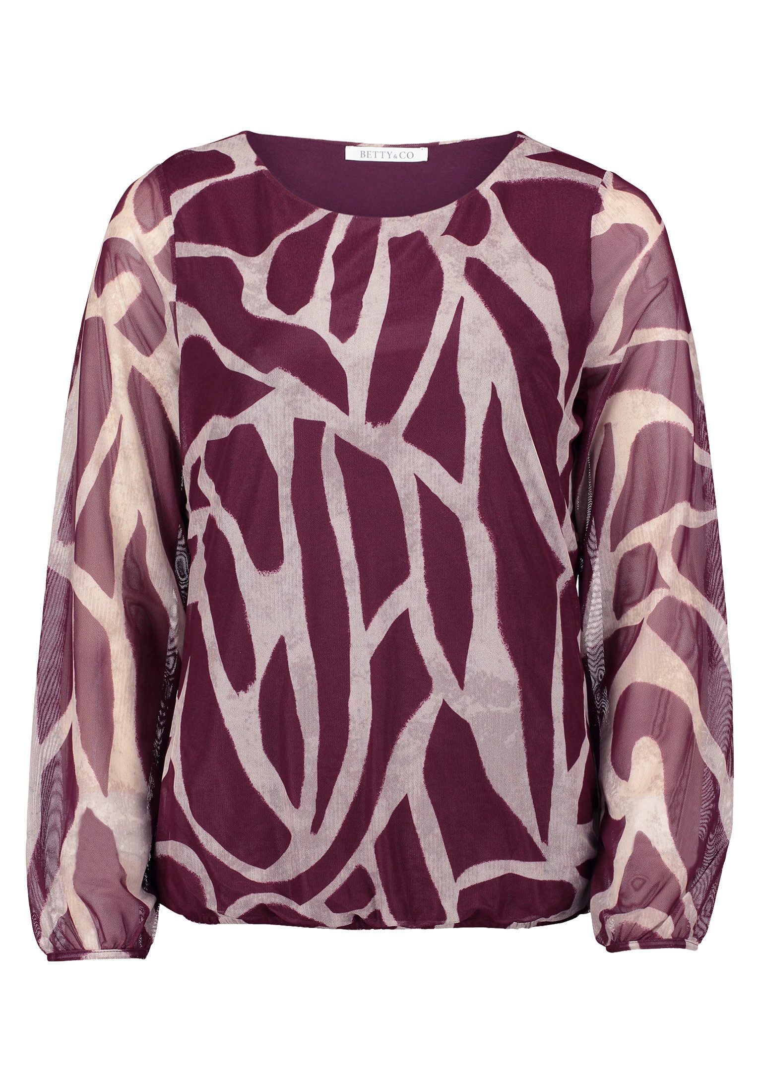 Betty&Co Kurzarmshirt Damen Mesh-Shirt mit Gummizug (1-tlg) günstig online kaufen