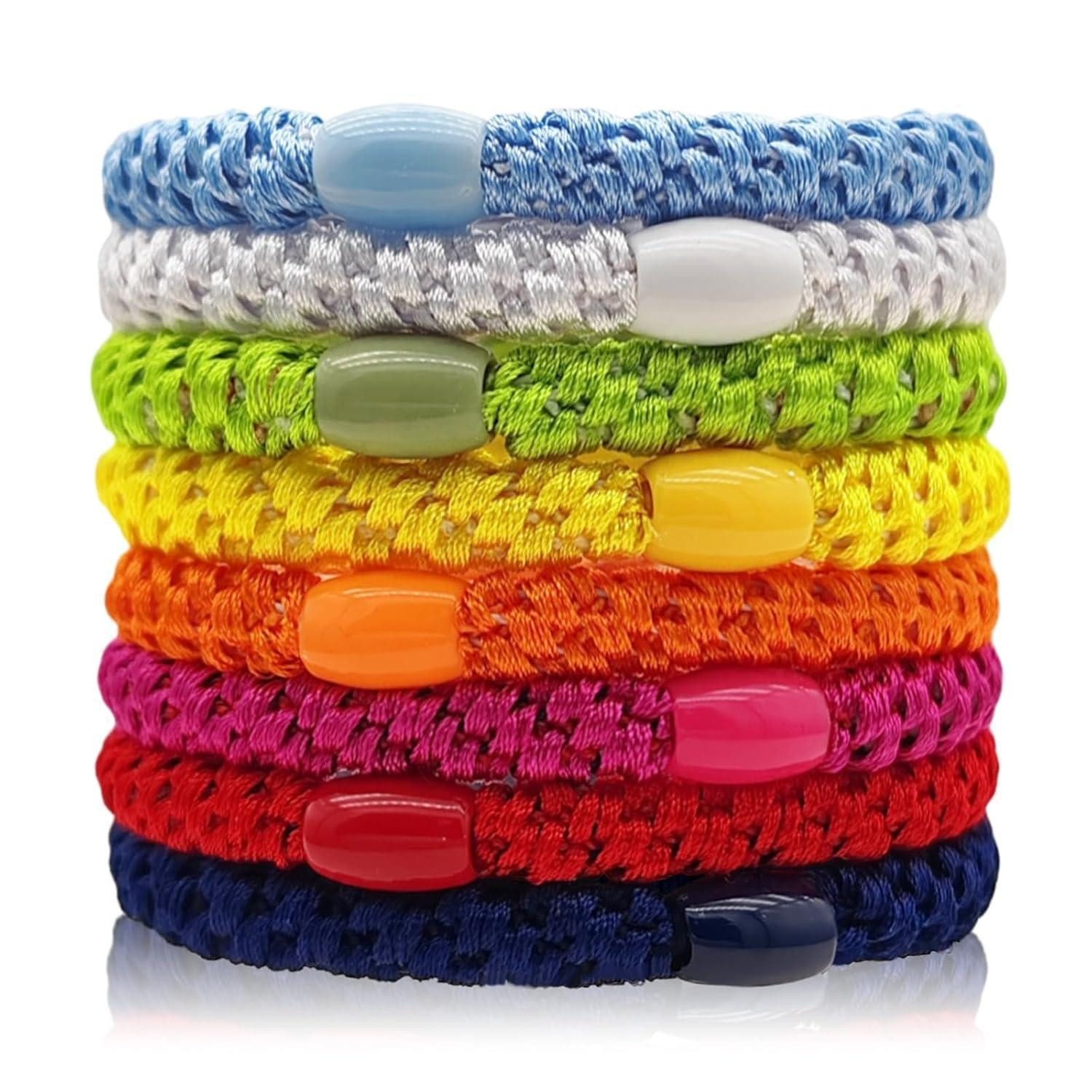 10 Haargummis Scrunchies Damen – 3 Farben, Haarschonend, Auch Als Armband Tragbar