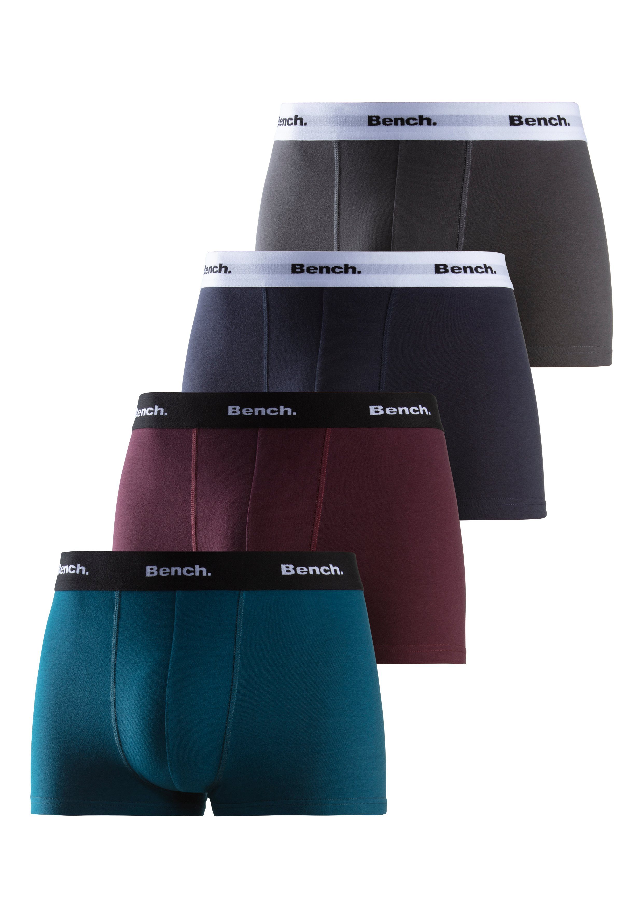 Bench. Boxer Boxershorts für Herren (Packung, 4-St) Unterhosen mit kontrastfarbigem Bund