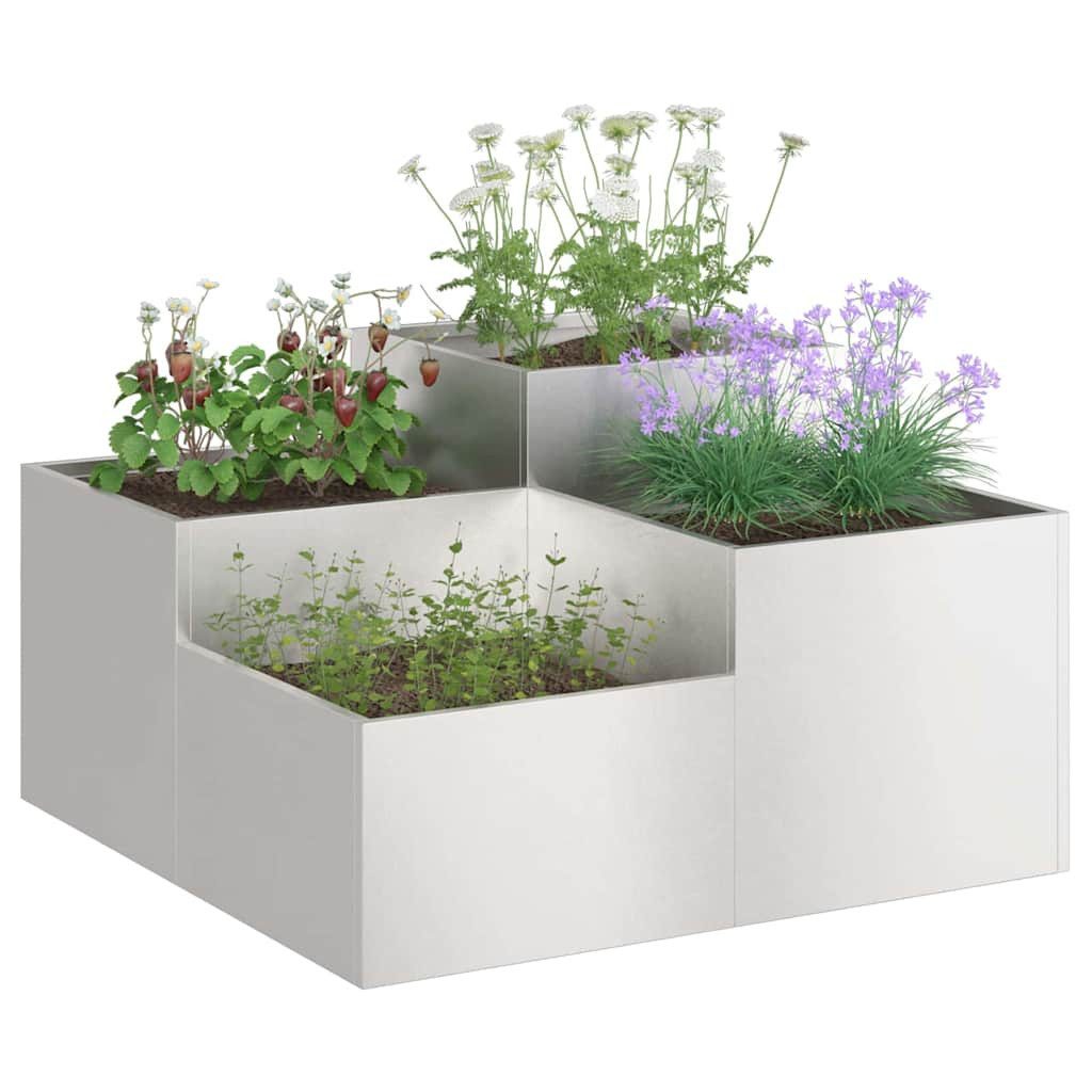 vidaXL Blumentopf Gartenblumentopf Silber 80 x günstig online kaufen