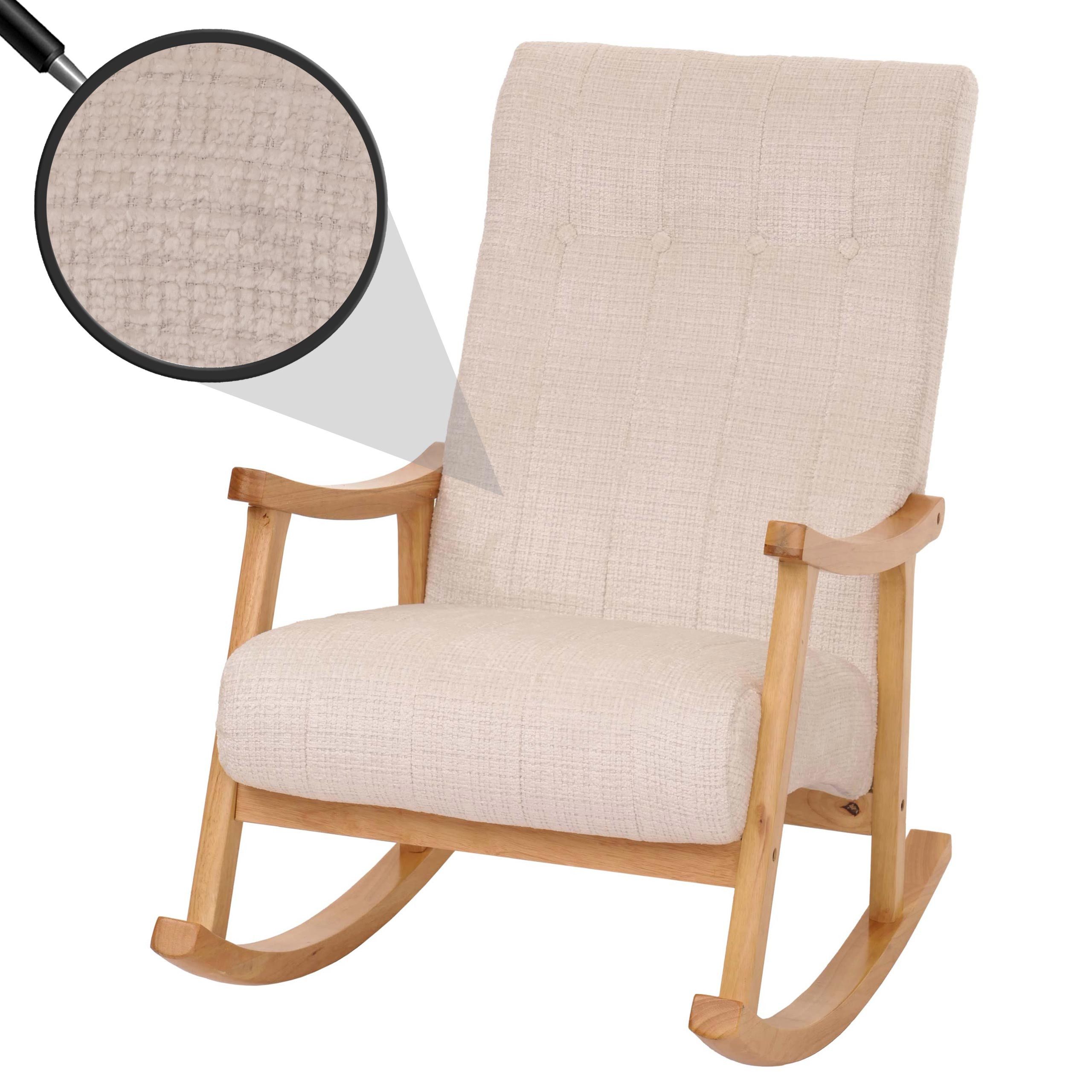 MCW Schaukelstuhl MCW-K10-C, Große Sitzfläche mit Nosagfederung, mit dekorativen Zierknöpfen