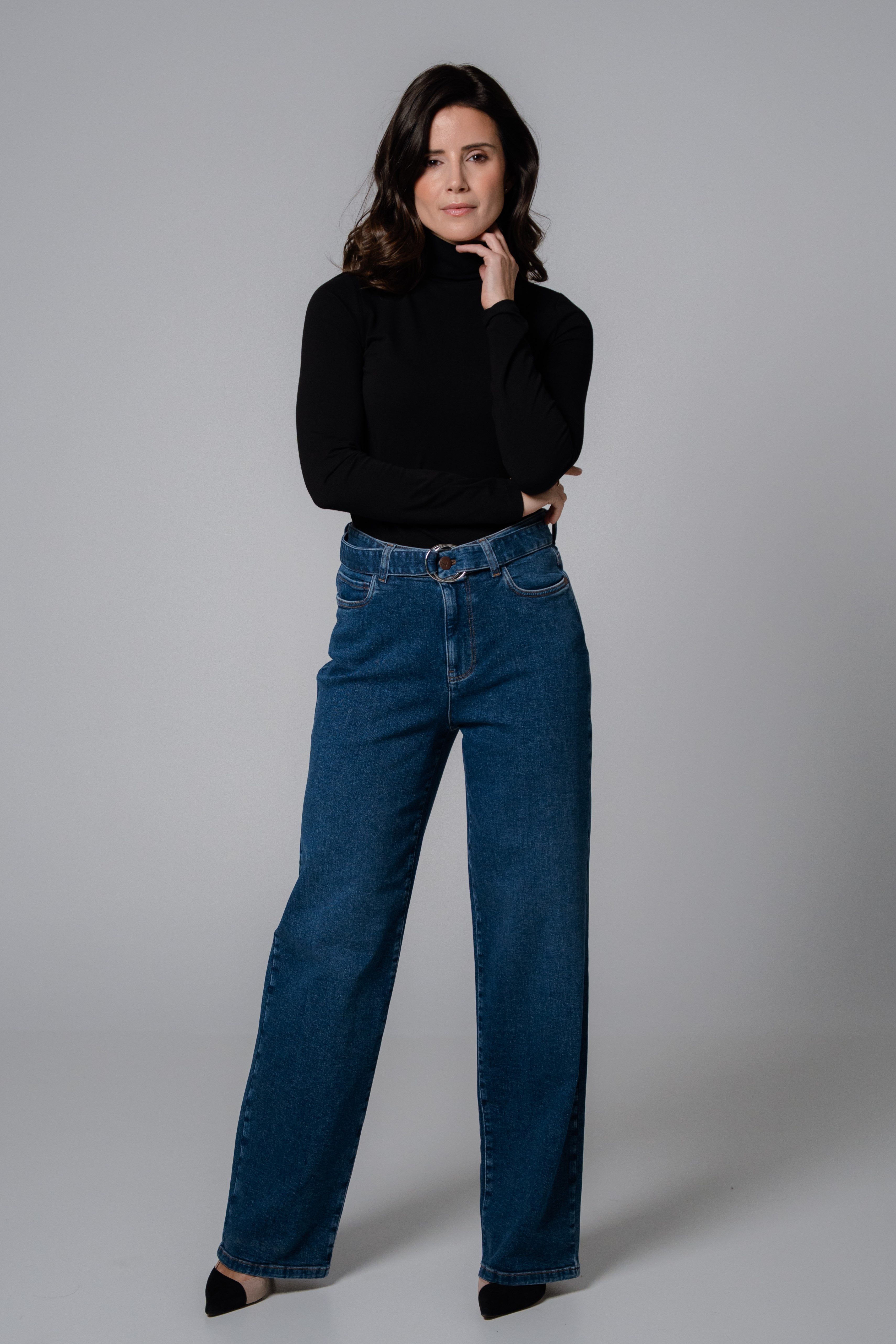 Feuervogl Weite Джинсы fv-Flor:ence Wide Leg, High Waist, Medium Blue 5-Pocket-Style