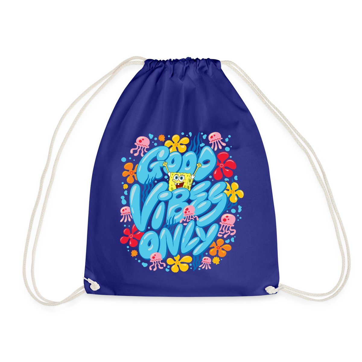 Spreadshirt Turnbeutel Spongebob Schwammkopf Good Vibes Only Turnbeutel (1-tlg)