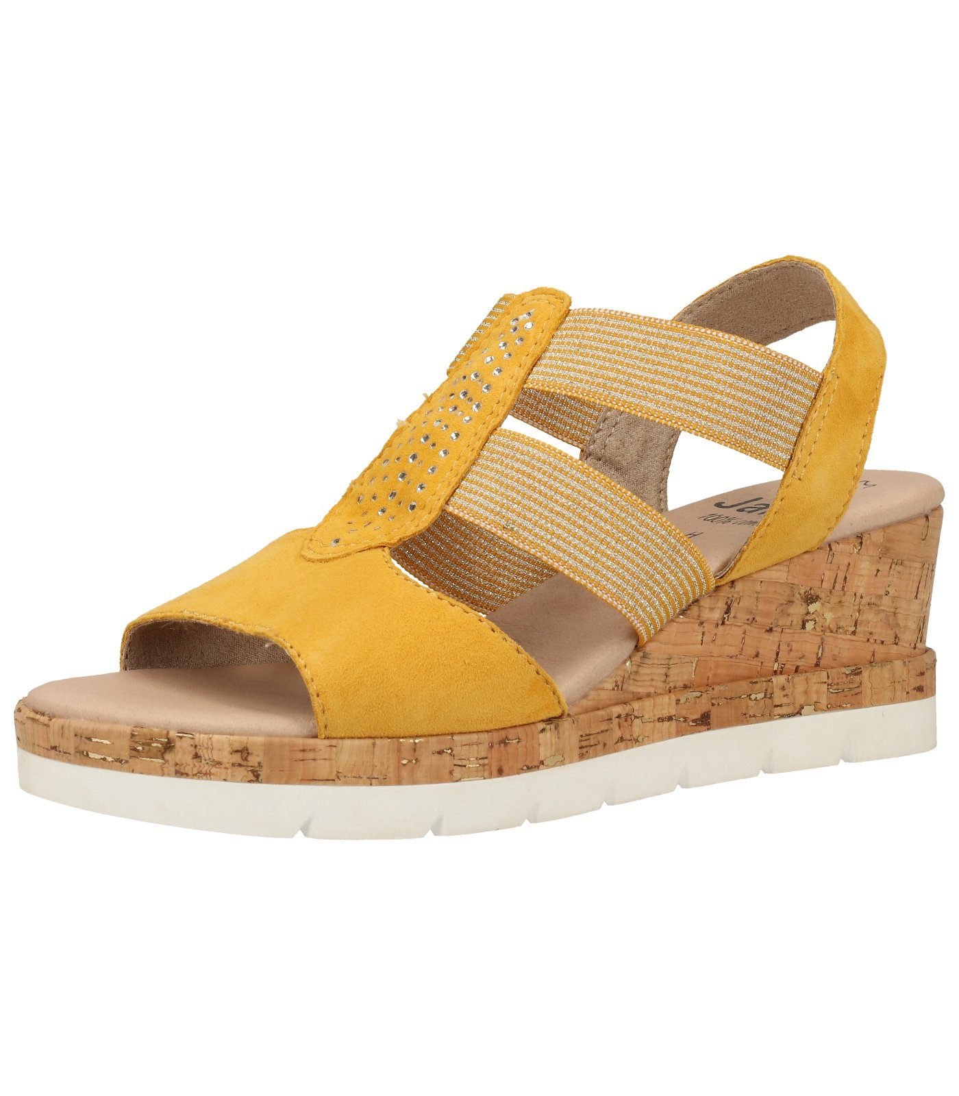 Jana Sandalen Leder/Textil Keilsandalette