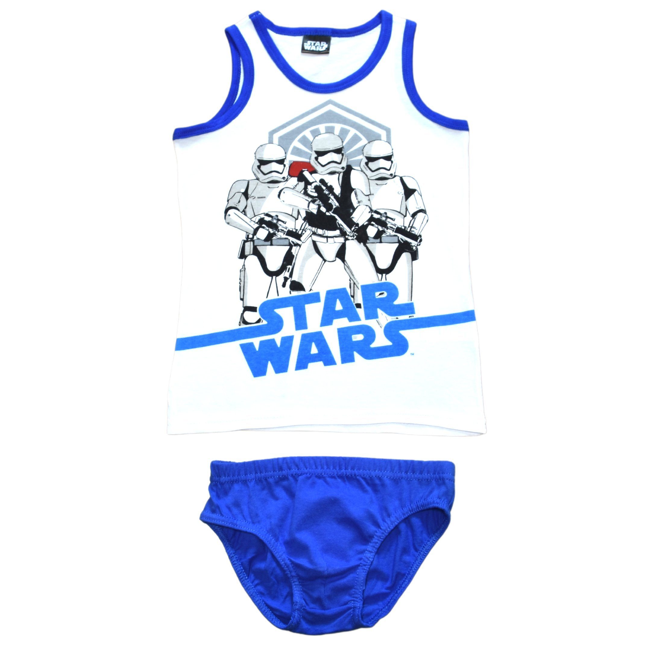 Star Wars Unterhemd (2-St) Jungen Unterwäsche Set - Unterhemd & Slip Gr. 104  - 122 cm aus Baumwolle