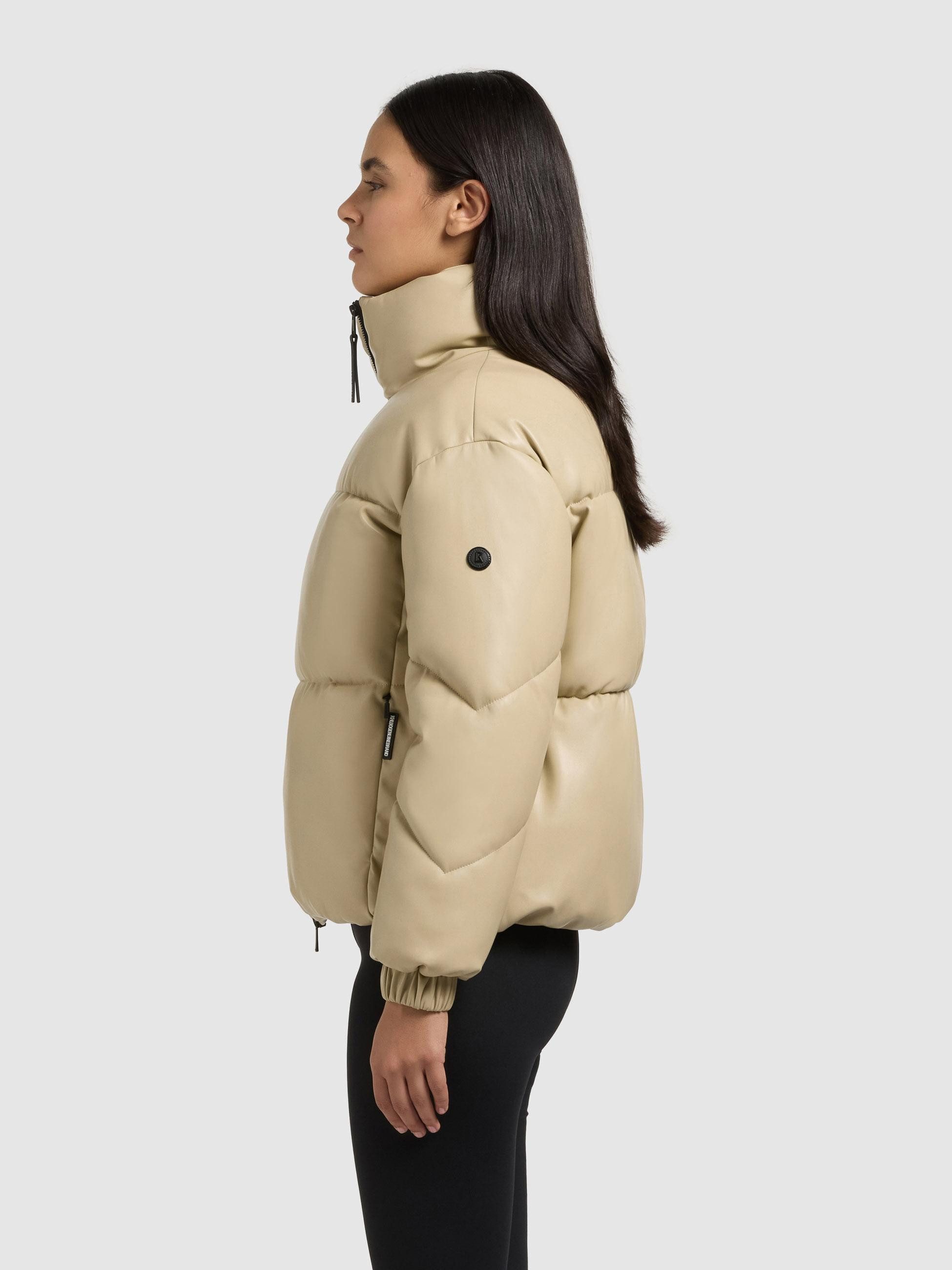khujo Steppjacke Khalia Gesteppte Damen Winterjacke in Lederoptik