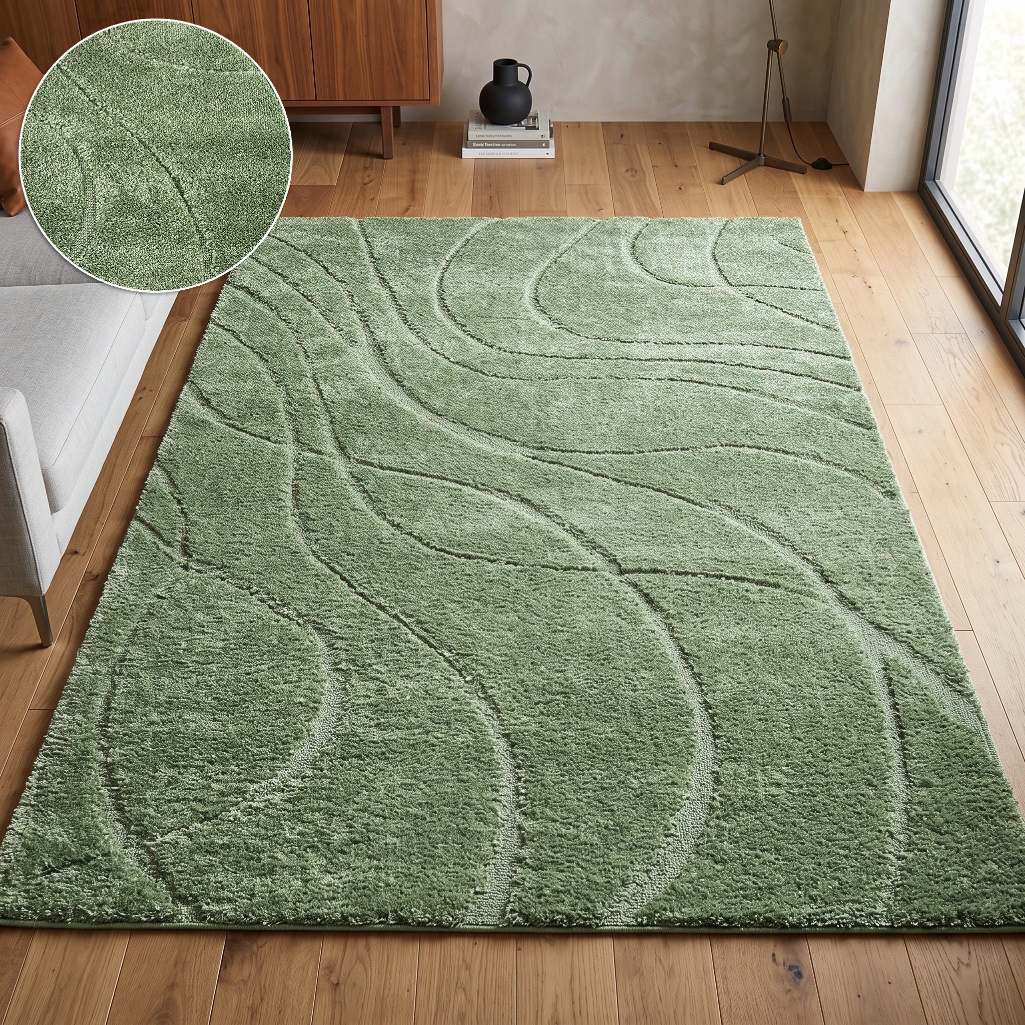 OTTO home Teppich Lavia, Wellenmuster, Hoch-Tief, rechteckig, Höhe: 20 mm, Linienmuster, modernes Design, 3D Optik, Designteppich, Wohnzimmer