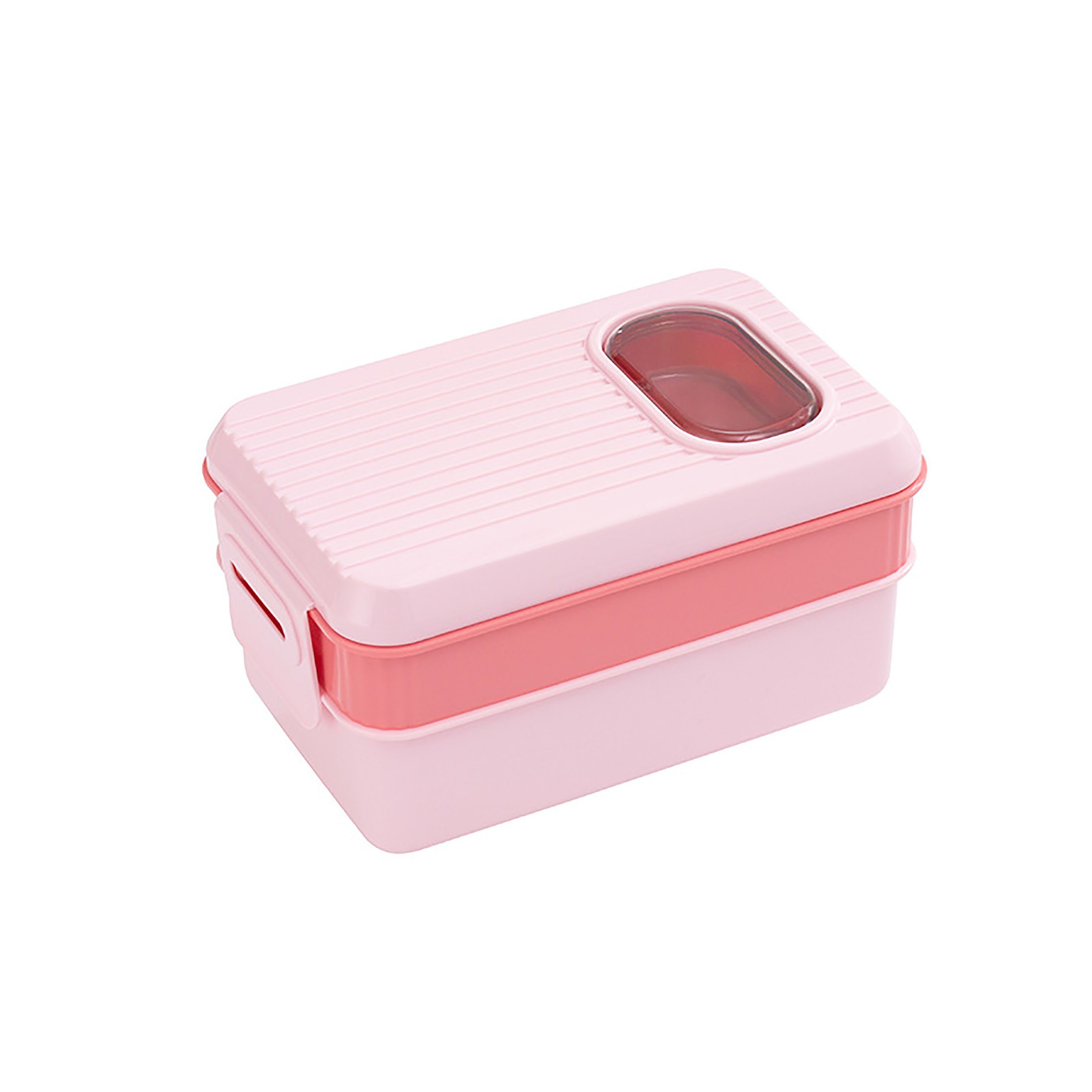 Lunch SRRINM Doppelte Kunststoff Schicht Bento Portable Box Box Lunchbox