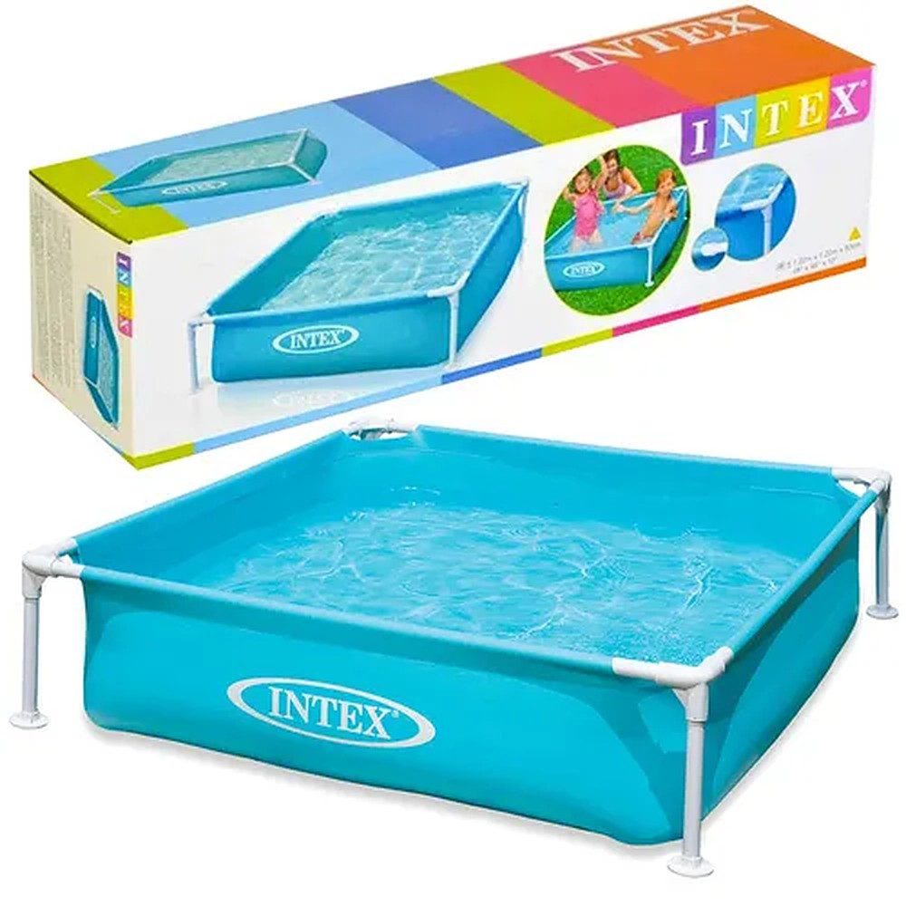 Intex Pool Planschbecken Kinderpool Schwimmbecken (Spar-Set, 1-tlg., 122 x 122 x 30 cm mobil), 342 l, Rahmenpool, ab 2 Jahren, Aufbau in Minuten