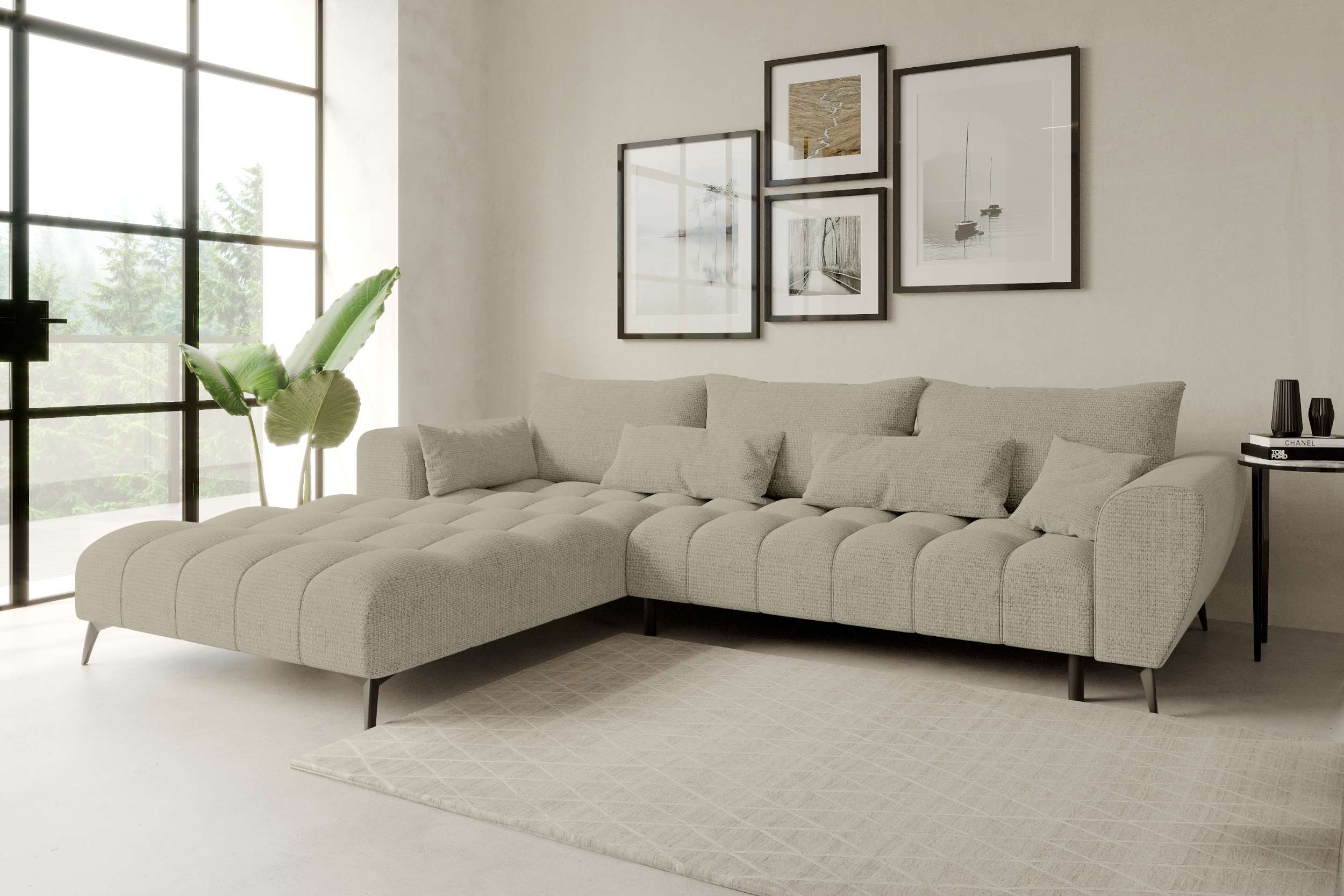 99rooms Ecksofa Ferrano, Sofa L-Form, Eckcouch, wählbar mit/ohne elektr. Si günstig online kaufen