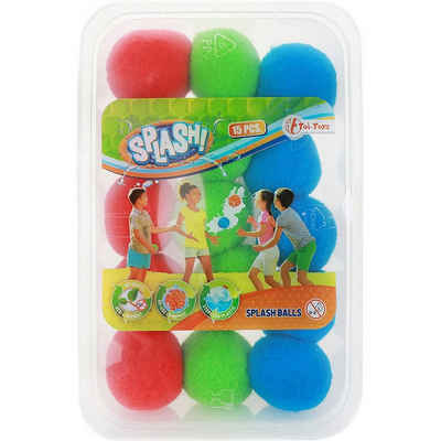 Toi-Toys Badespielzeug SPLASH Super Splashbälle 5cm (15 Stück mit Aufbewahrungsbox), wiederverwendbar und nachhaltig