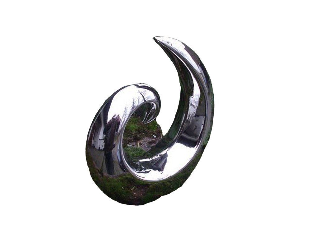 Deko-Impression Skulptur Kunstobjekt Deko-Ojekt Statue Keramik silberfarben poliert 20 cm (1 St)