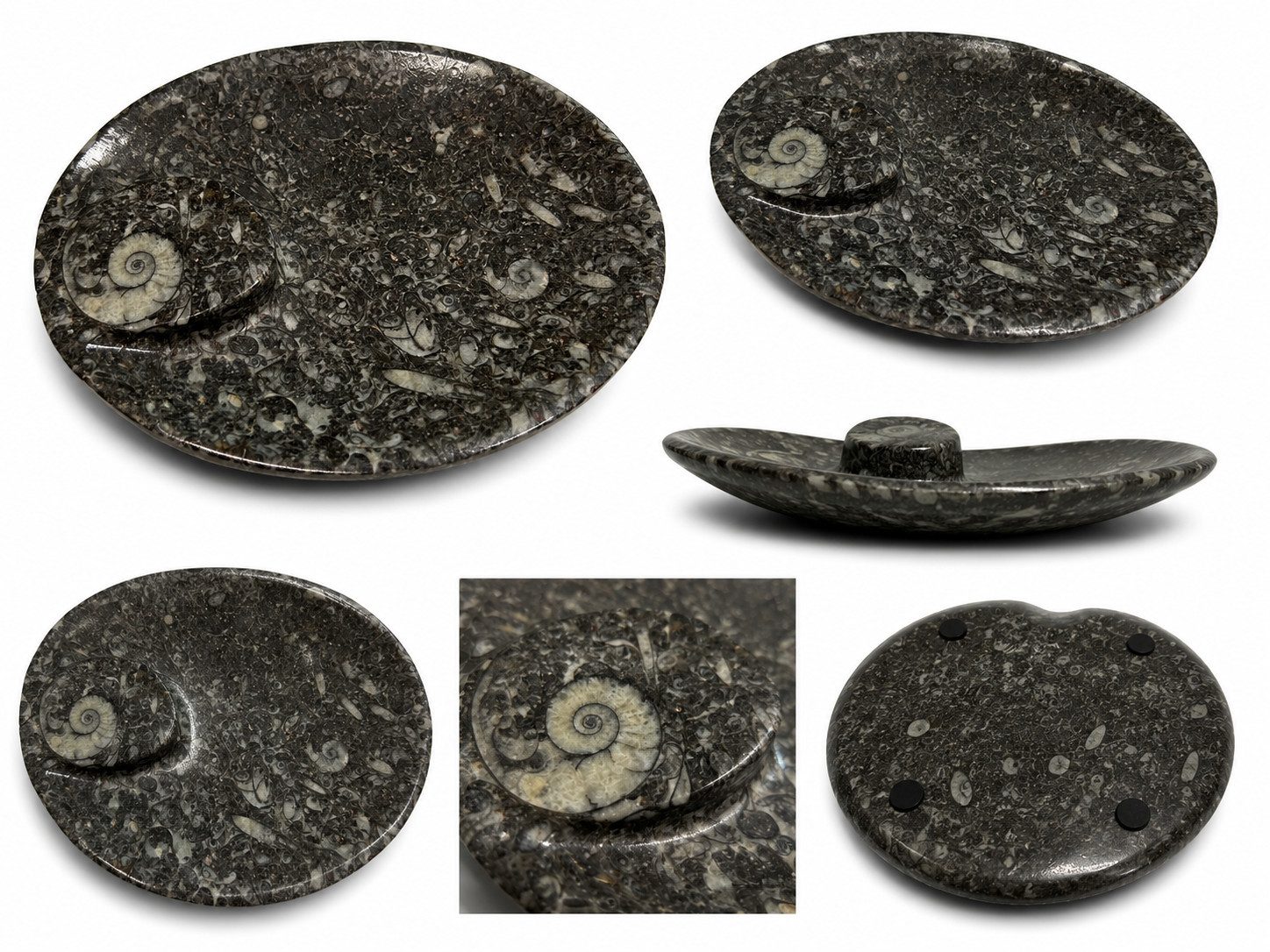 Nesbel - Spüren Sie die Reinheit? Dekoschale (1 St), Orthoceras Edelsteinschale versteinerte Tintenfischarme 15x11,5x2 cm