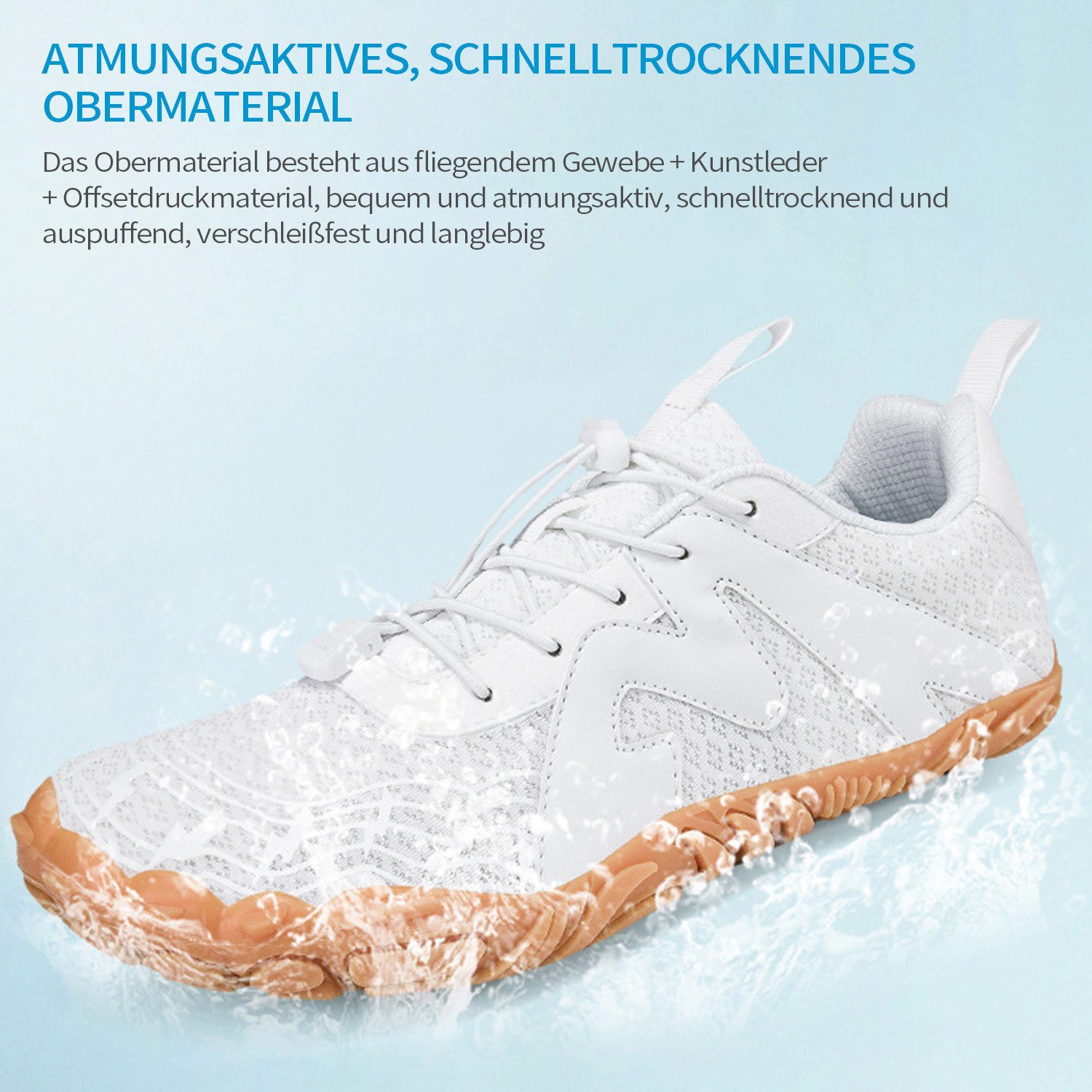 Refttenw Unisex Wasserschuhe Atmungsaktiv Rutschfest Strandschuhe Fitnessschuh Barfußschuh Traillaufschuhe für Surfen,Wandern,Yoga