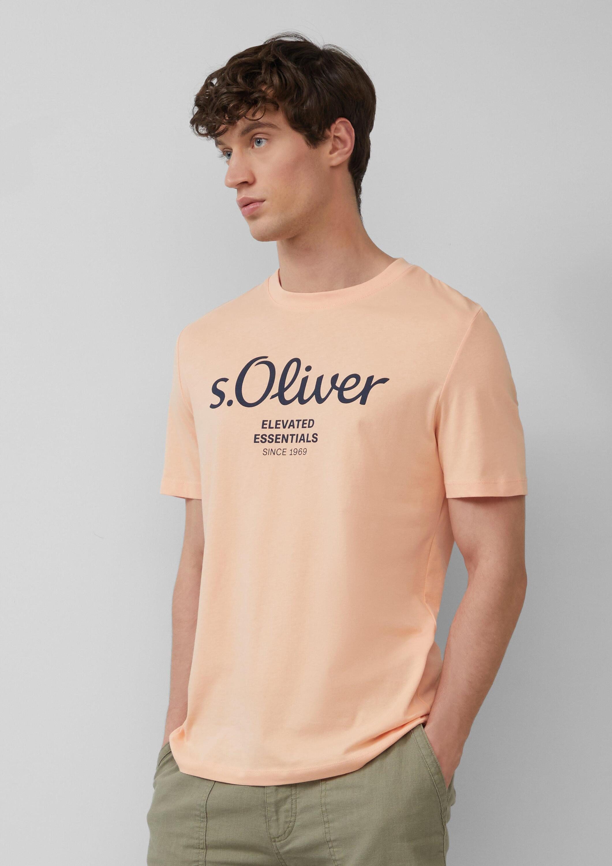 s.Oliver Kurzarmshirt T-Shirt Baumwoll-T-Shirt mit Logo-Print günstig online kaufen