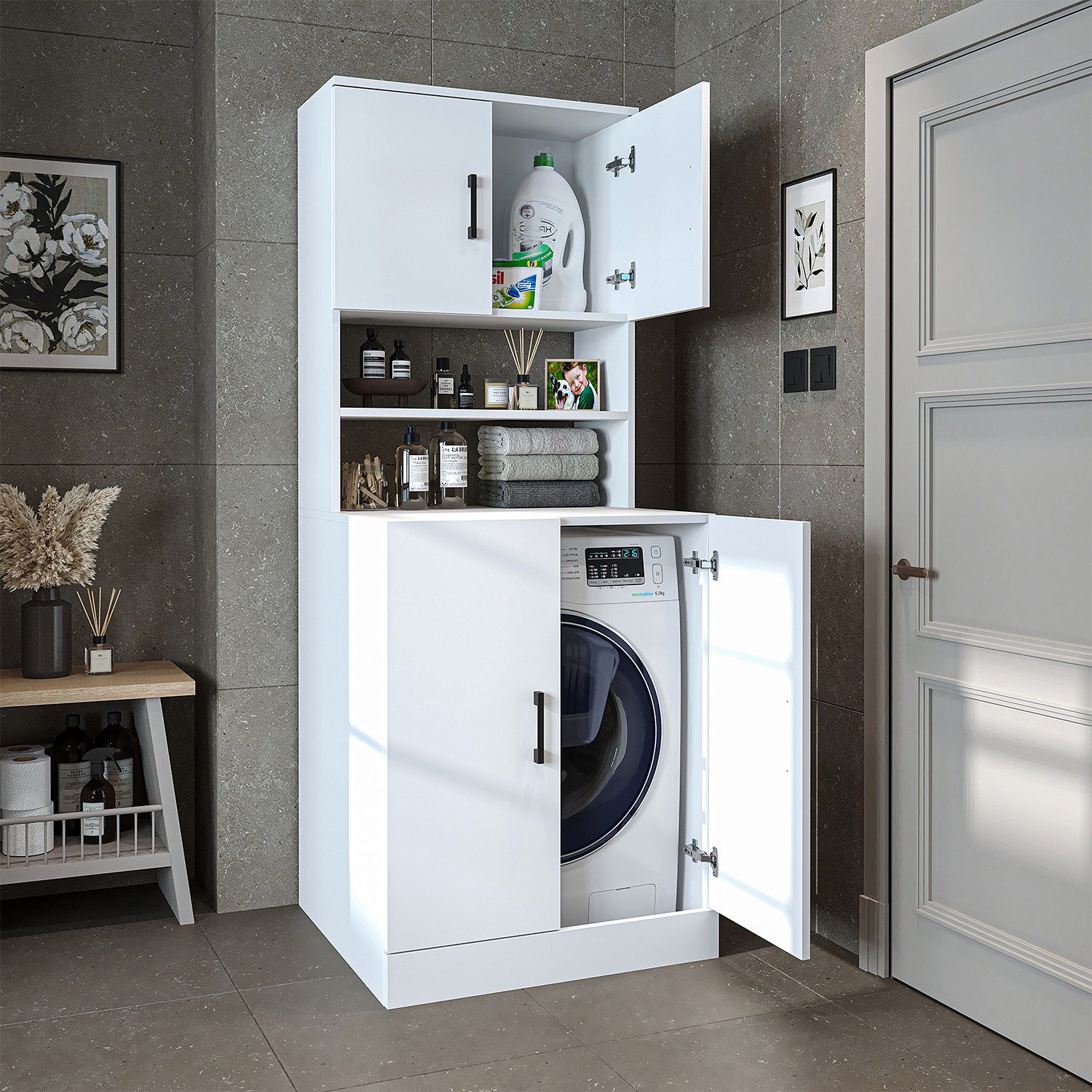 Roomart Waschmaschinenumbauschrank (Waschmaschinenschrank Trocknerschrank W günstig online kaufen