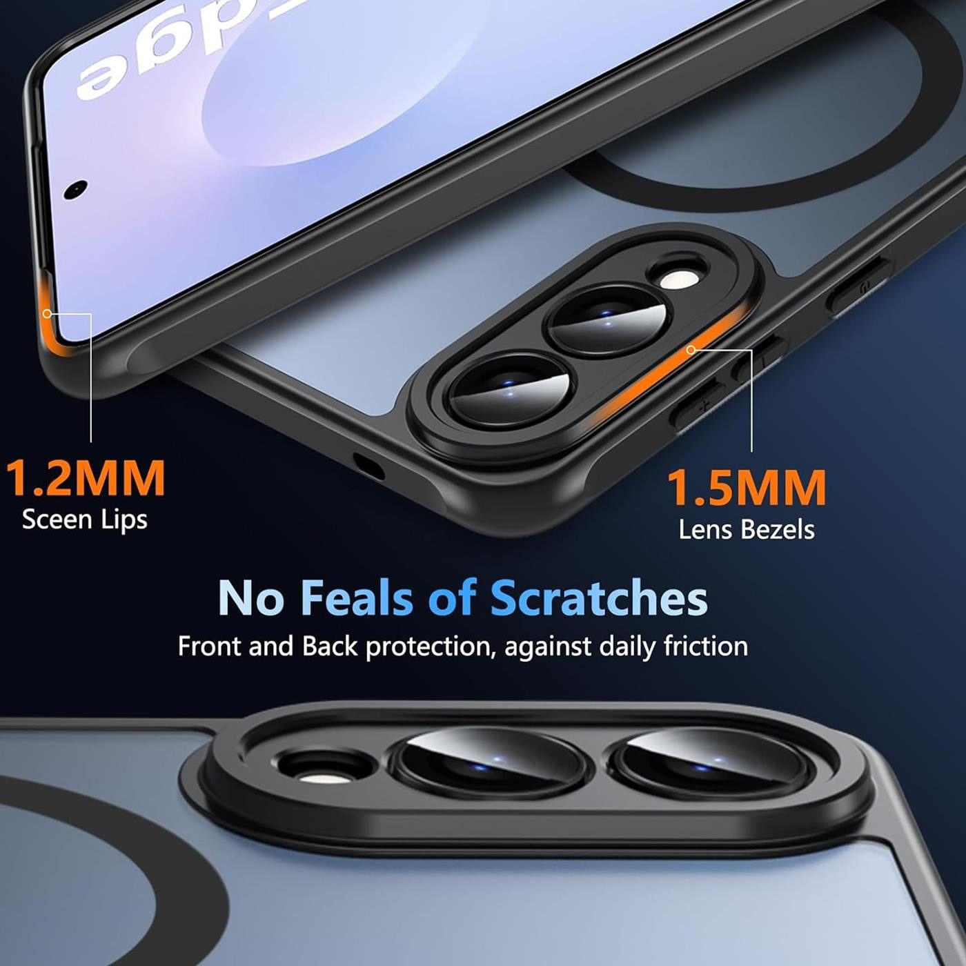 CoolGadget Handyhülle Magnet-Hülle für Samsung Galaxy S25 Edge Schutzhülle magnetisch 6,7 Zoll, Hülle Matt Stoßfest kompatibel mit QI-Laden Zubehör Kameraschutz Case