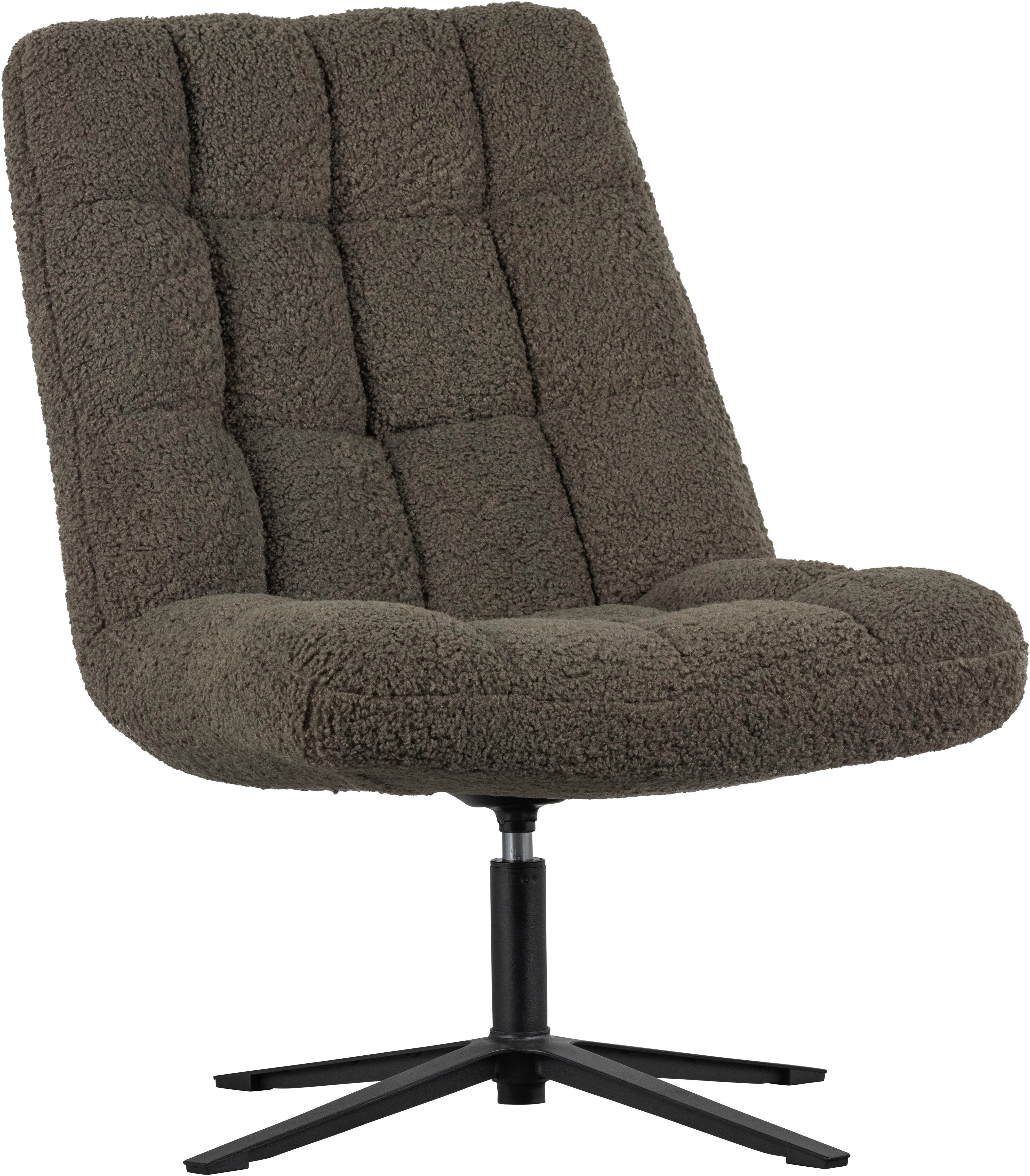 WOOOD Drehsessel Job mit Teddy-Bezug und Drehmechanismus B 70 x T 85 x H 101 cm, Sehr hohe Verschleißfestigkeit, Tragkraft 140 kg, 360° Drehmechanismus