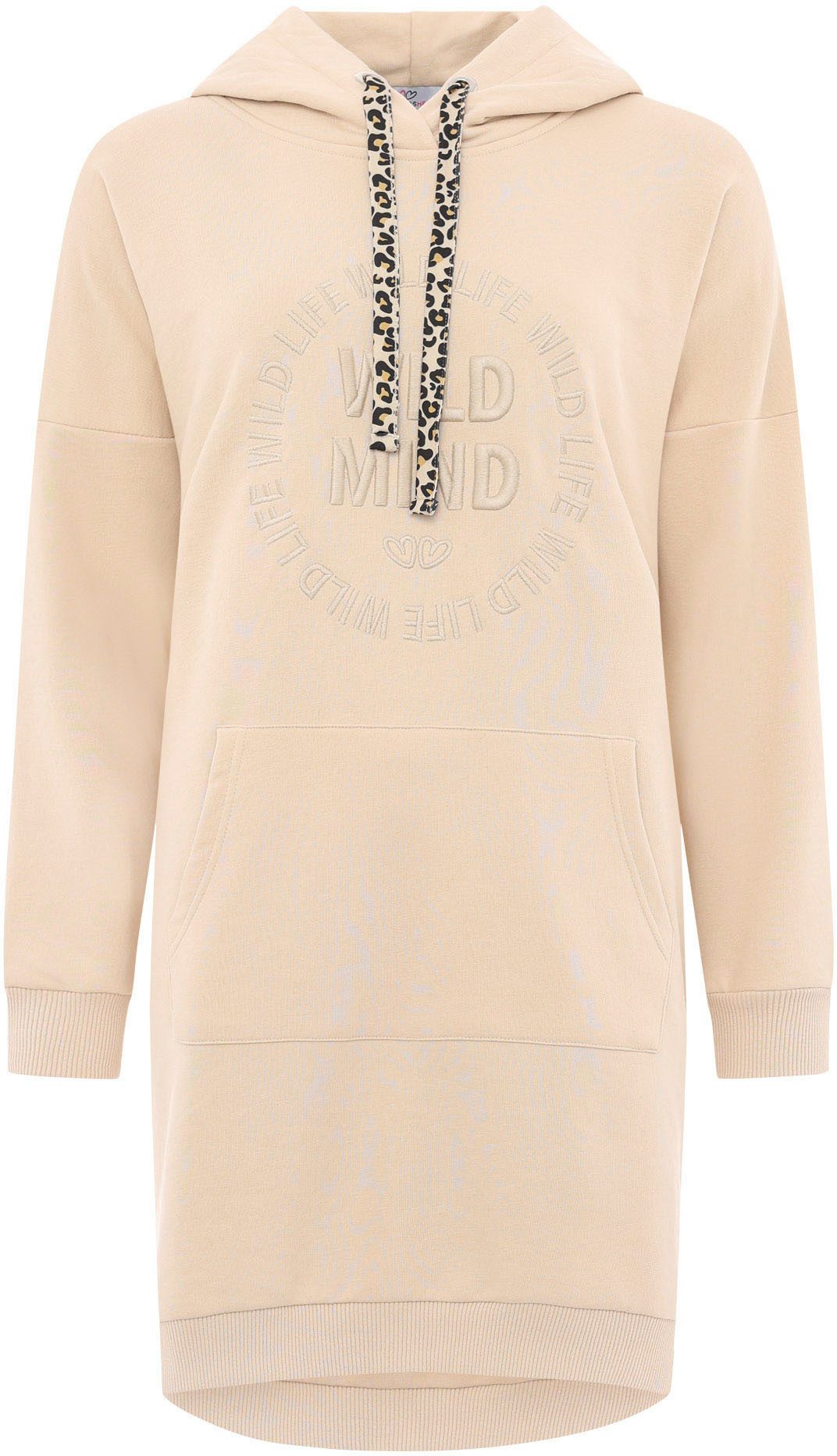 Zwillingsherz Sweatkleid "Wild Vibes" mit praktischen Fronttaschen und Leo- günstig online kaufen