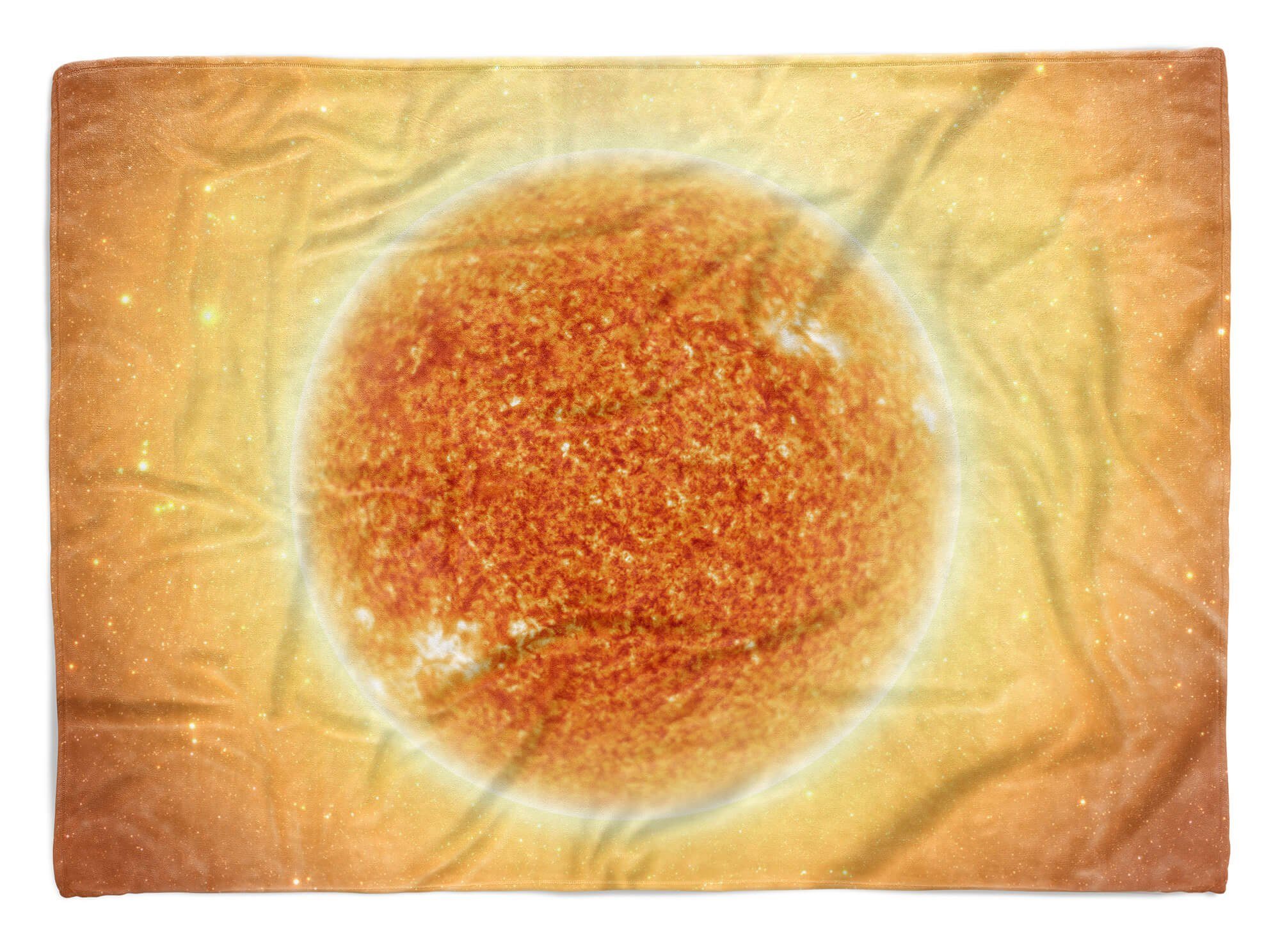 Sinus Art Handtücher Handtuch Strandhandtuch Saunatuch Kuscheldecke mit Fotomotiv Sonne Glühend Heiß, Baumwolle-Polyester-Mix (1-St), Handtuch