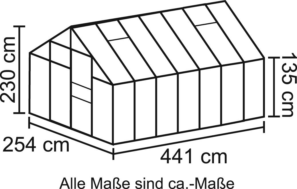 Thumbnail - Vitavia Gewächshaus Merkur 11500, BxTxH: 254 x 441 x 230 cm, 6 mm Wandstärke