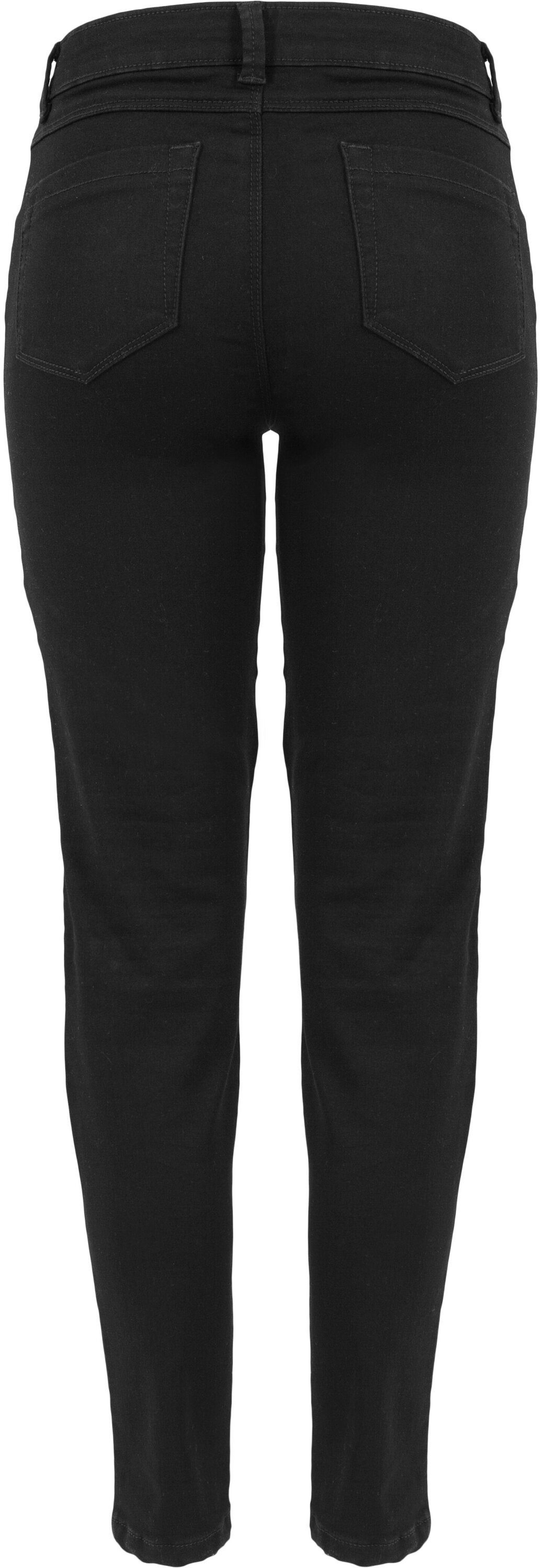 URBAN CLASSICS Bequeme Jeans Damen Ladies Stretch Biker Pants (1-tlg) black