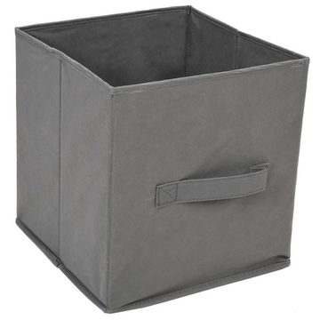 vidaXL Fächerschrank Lagerschrank mit 3 Stoff-Schubladen Grau 34x34x101 cm Stahl (1-St)